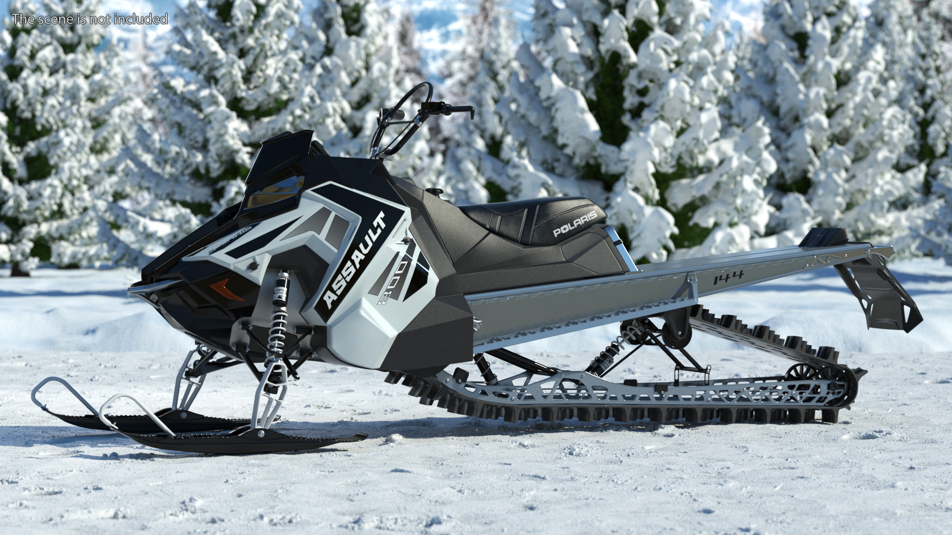 Polaris Snowmobile Black 3D model