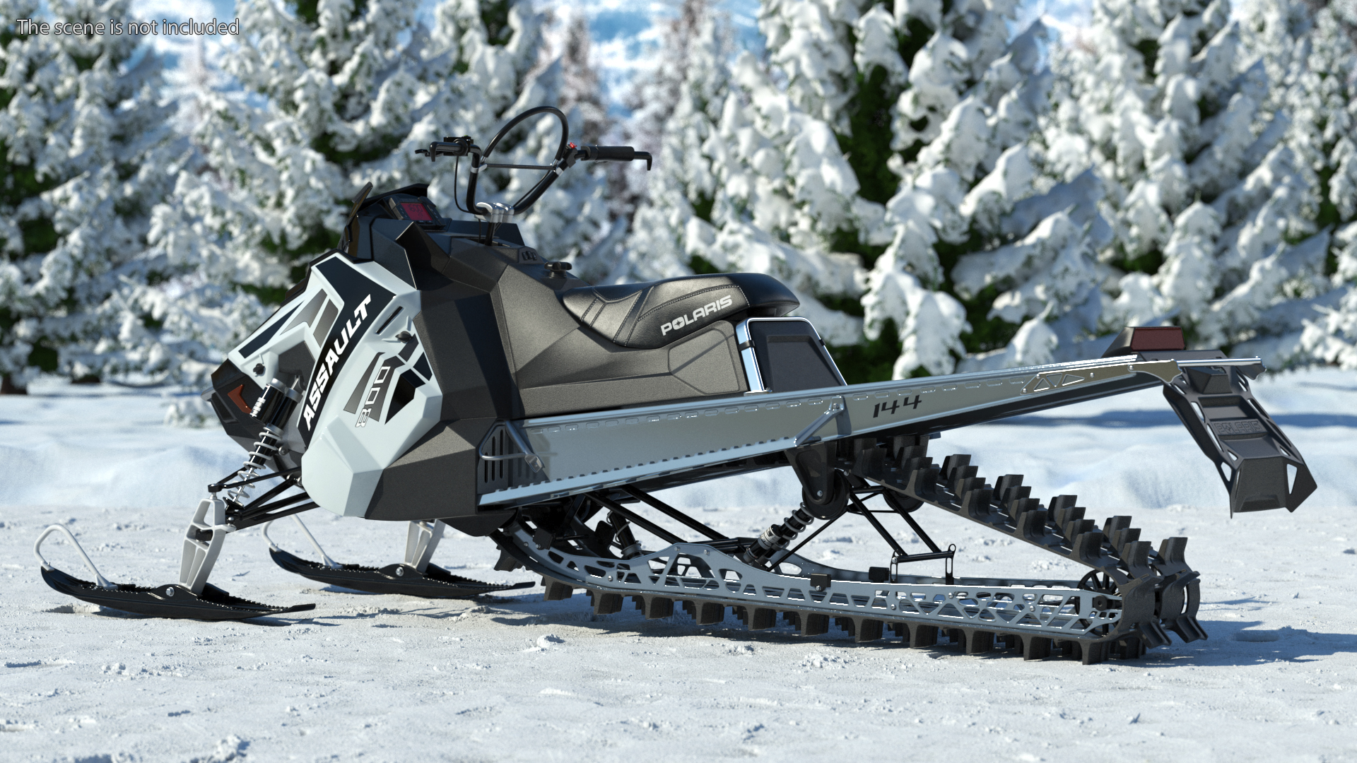 Polaris Snowmobile Black 3D model