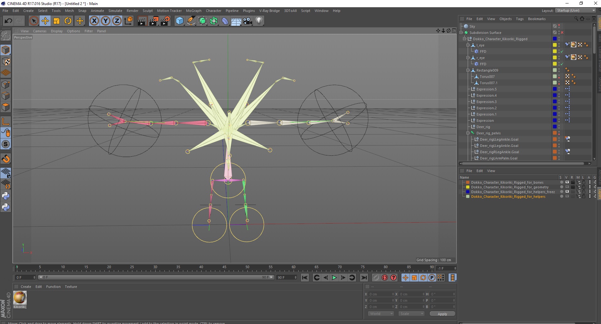 3D model Dokko Character Kikoriki Rigged for Cinema 4D