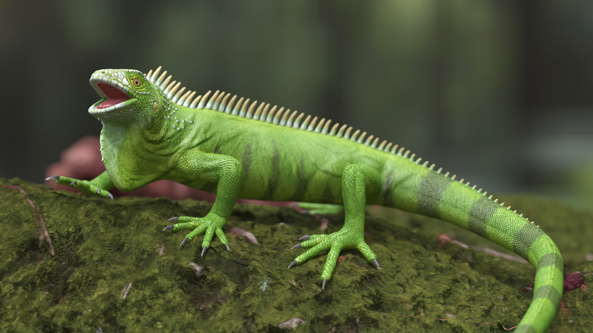 3D model Iguana Reptile Creature Rigged