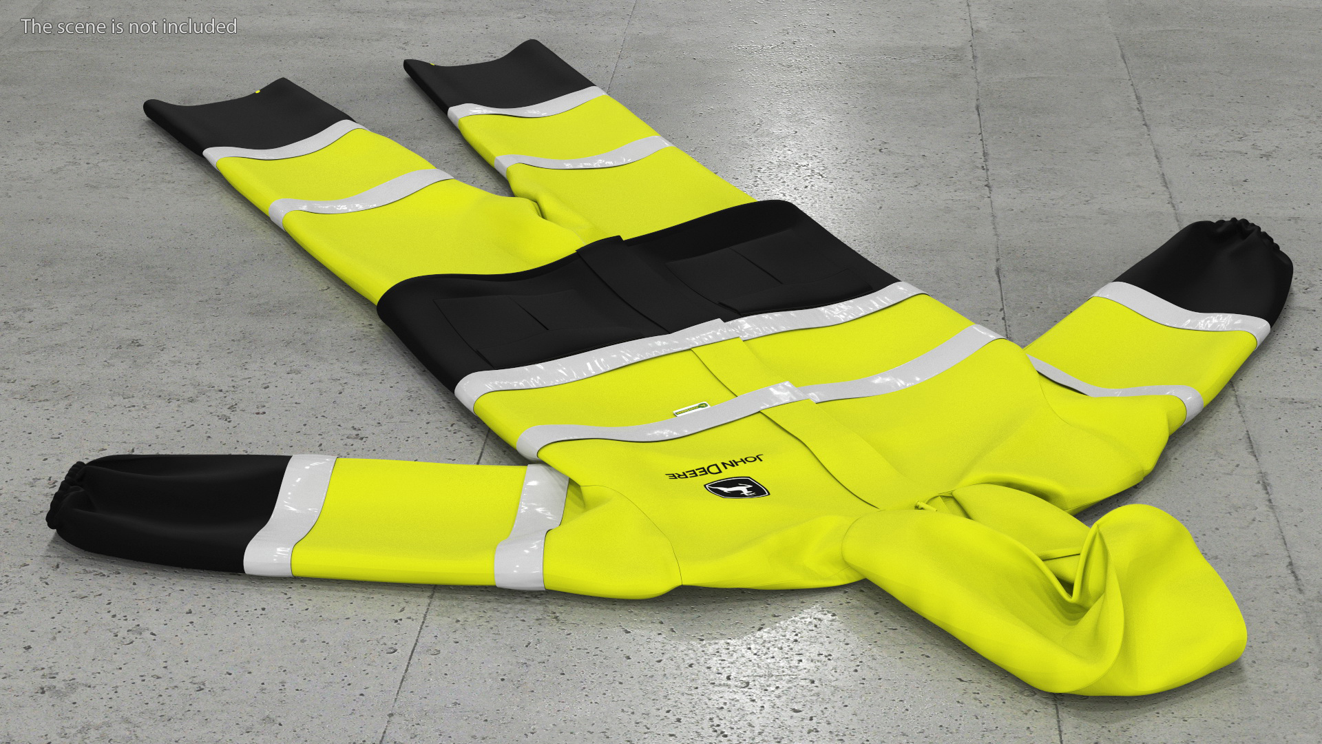 3D John Deere Safety Rain Suit High Visibility model