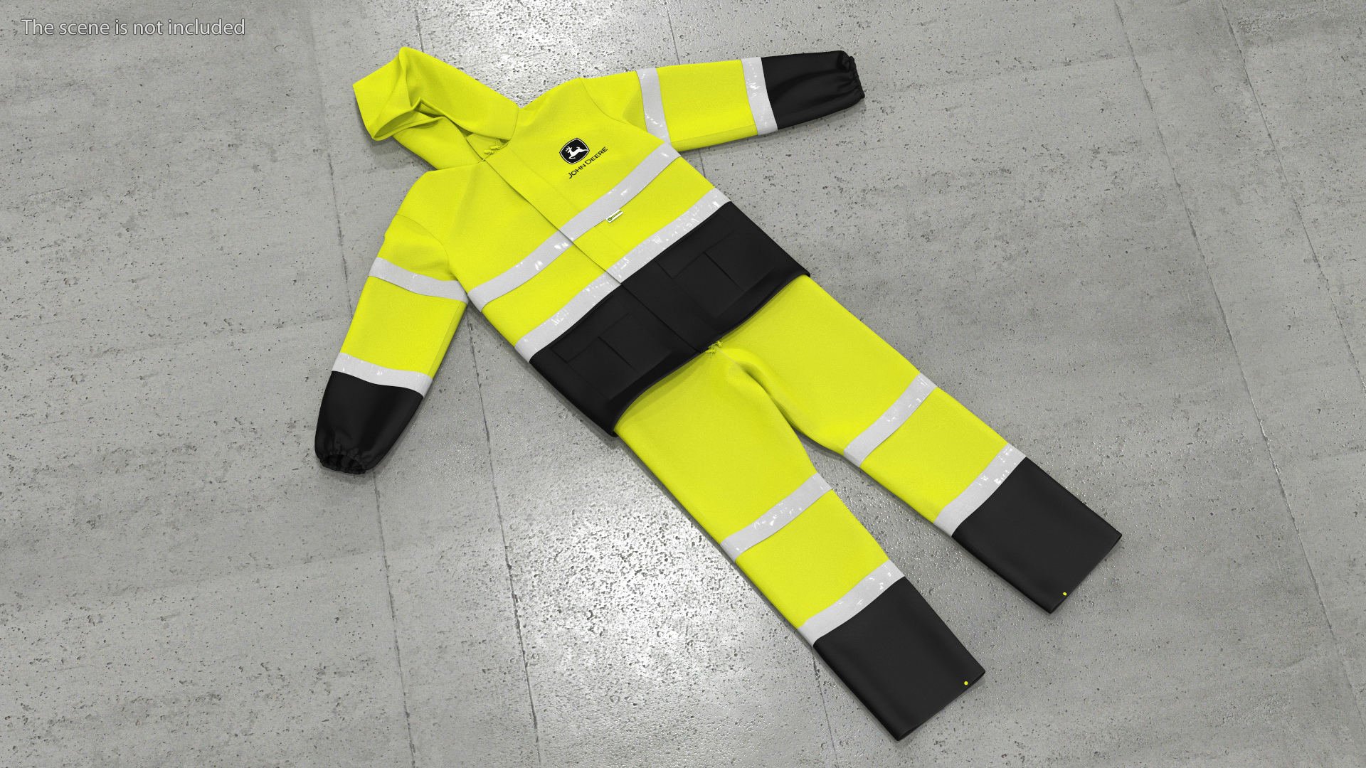 3D John Deere Safety Rain Suit High Visibility model