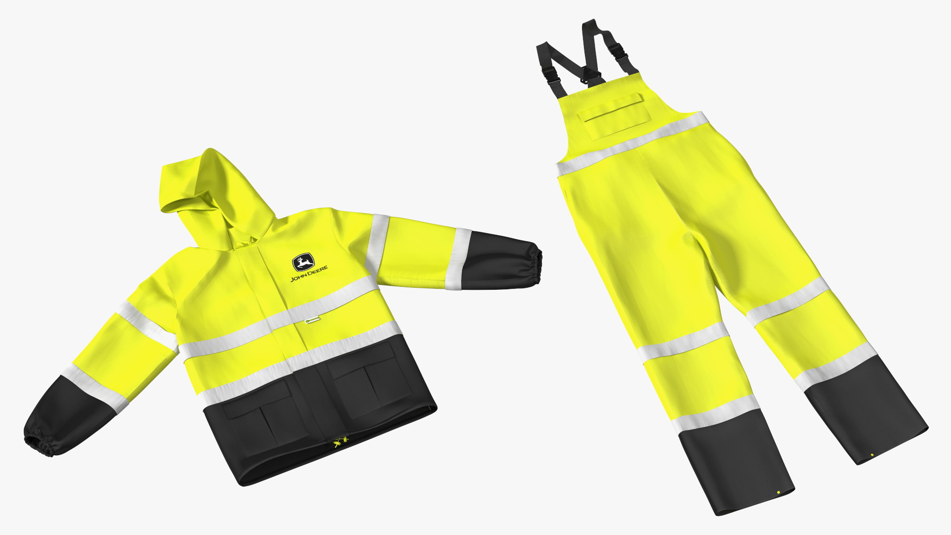 3D John Deere Safety Rain Suit High Visibility model