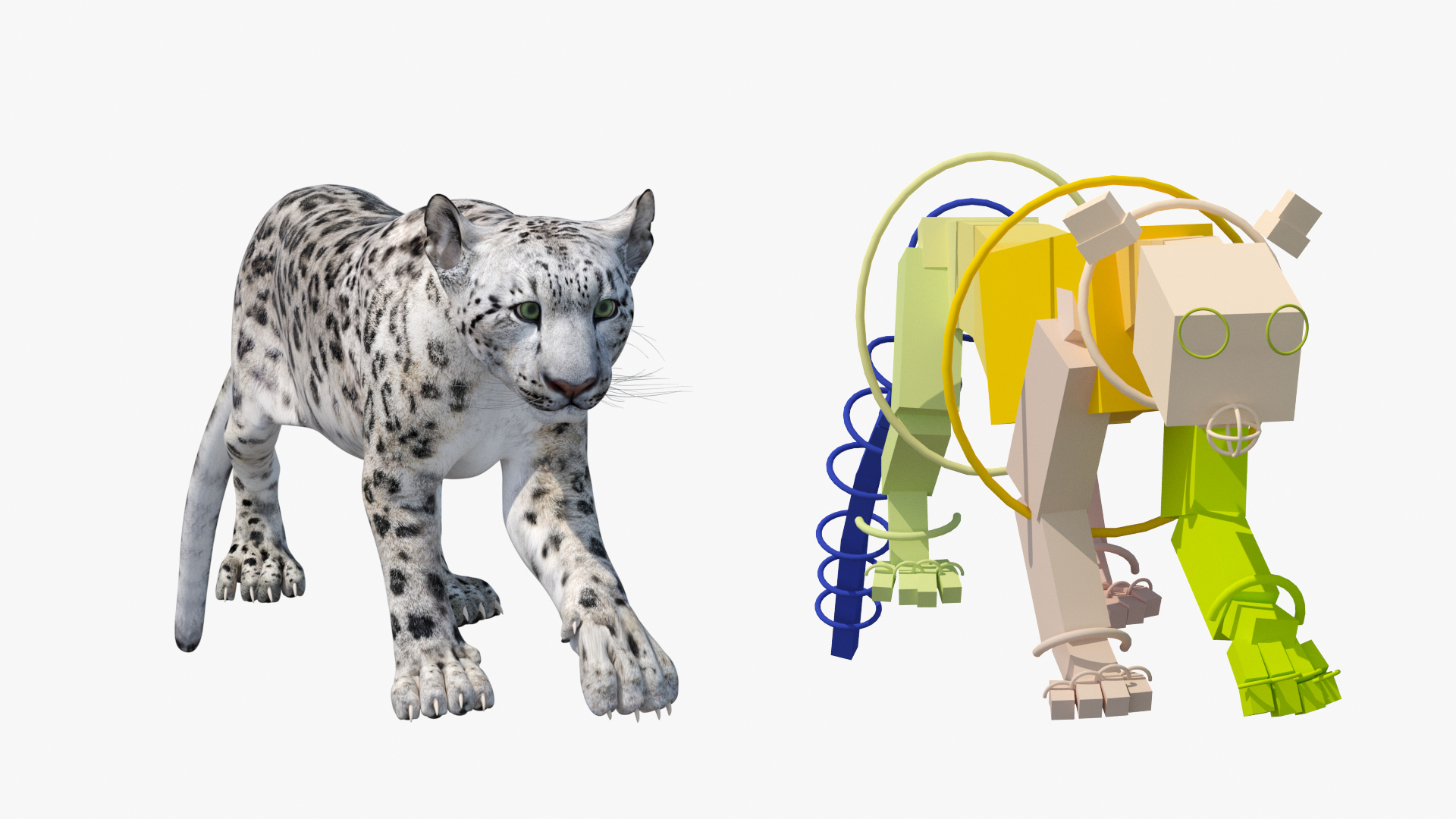 Snow Leopard Rigged 3D model