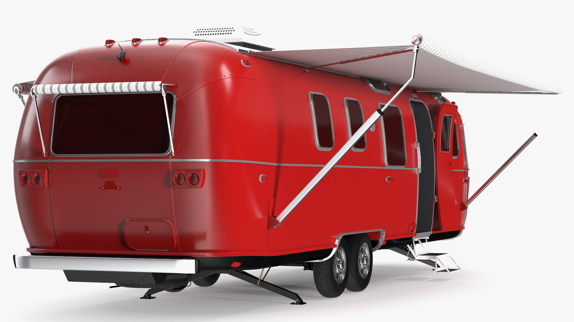 3D Classic Travel Trailer Red