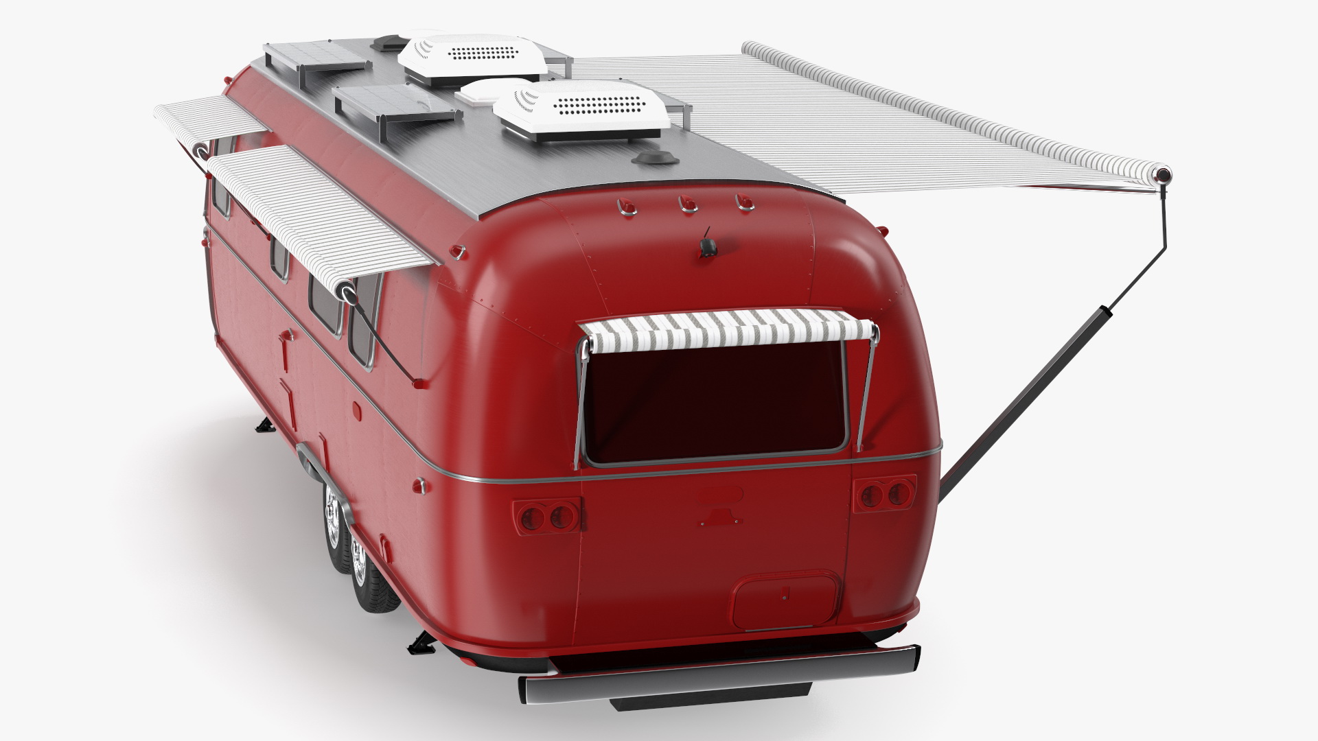 3D Classic Travel Trailer Red