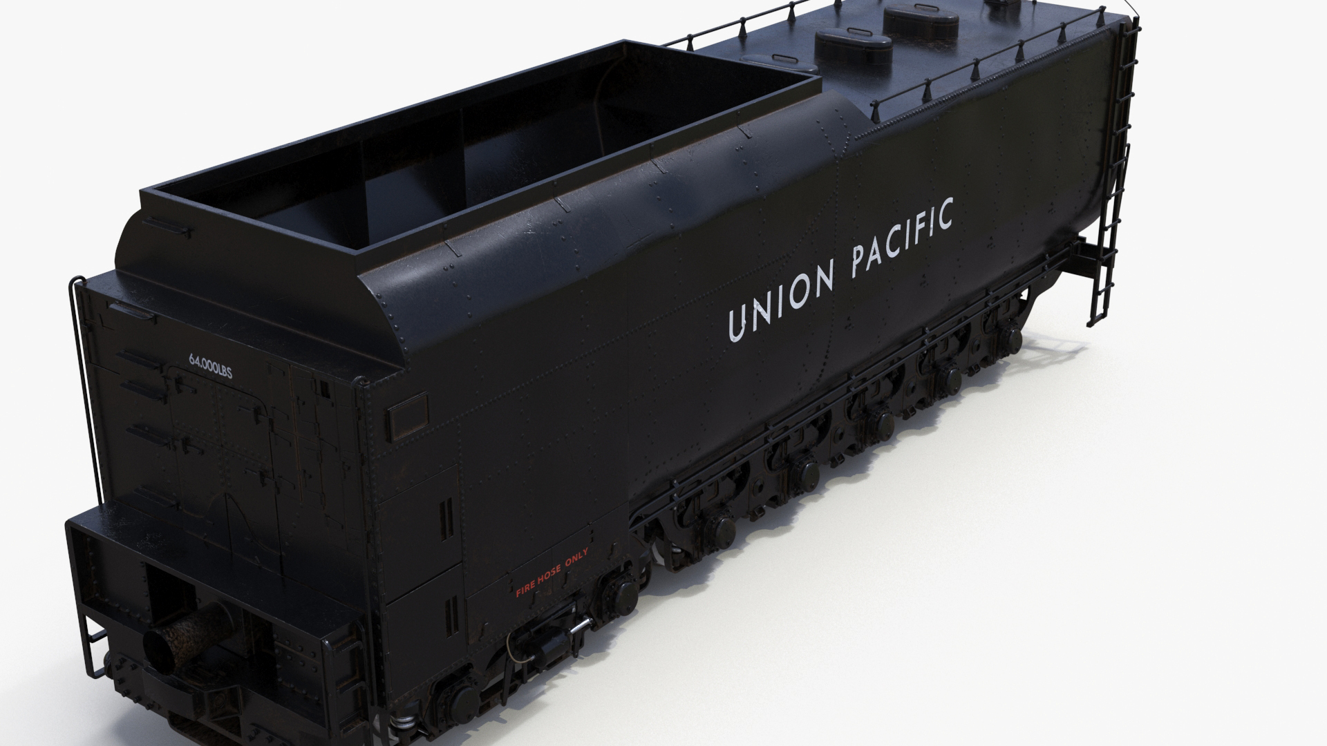 3D Trailed Tender for Locomotive Rigged