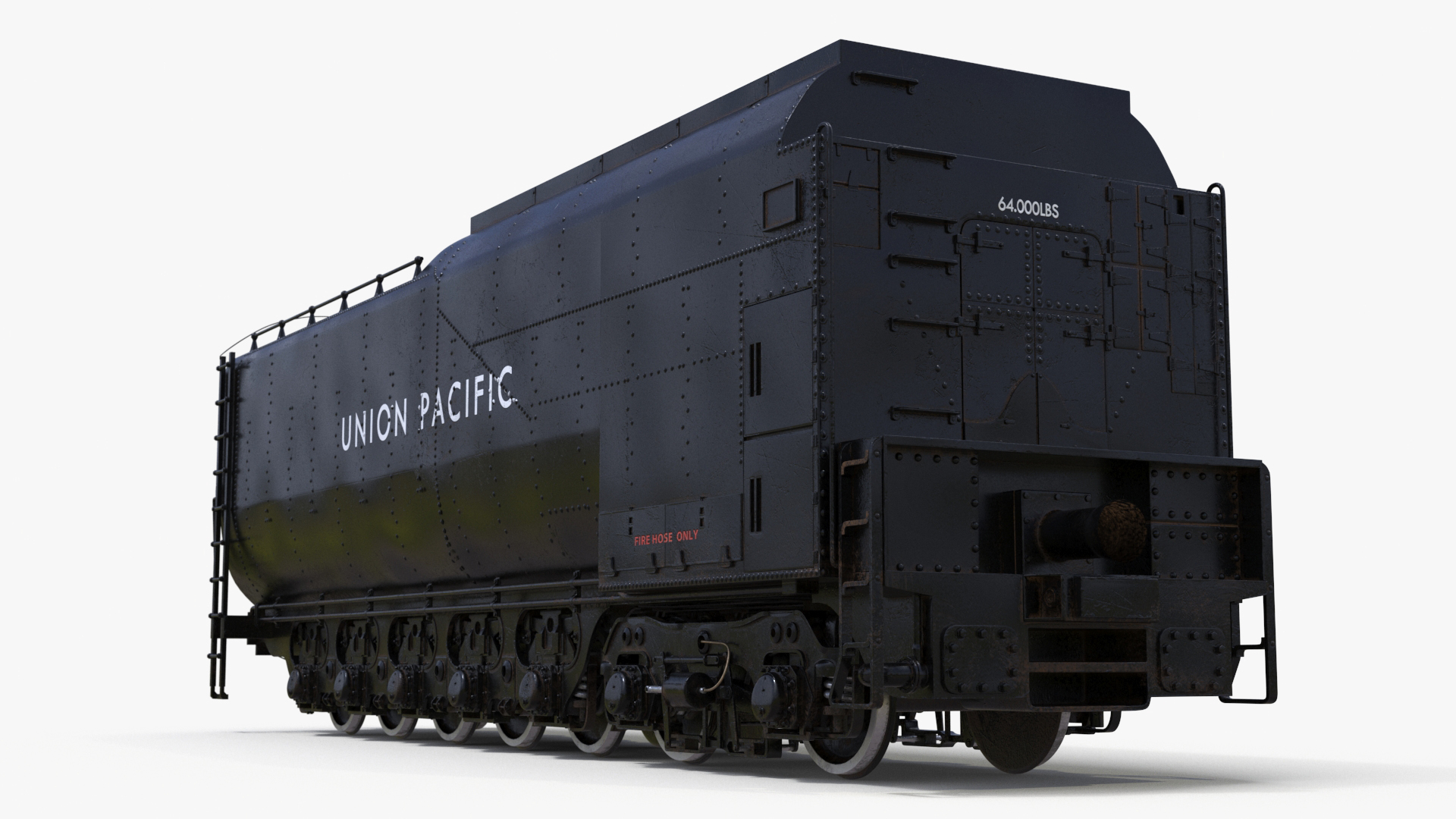 3D Trailed Tender for Locomotive Rigged