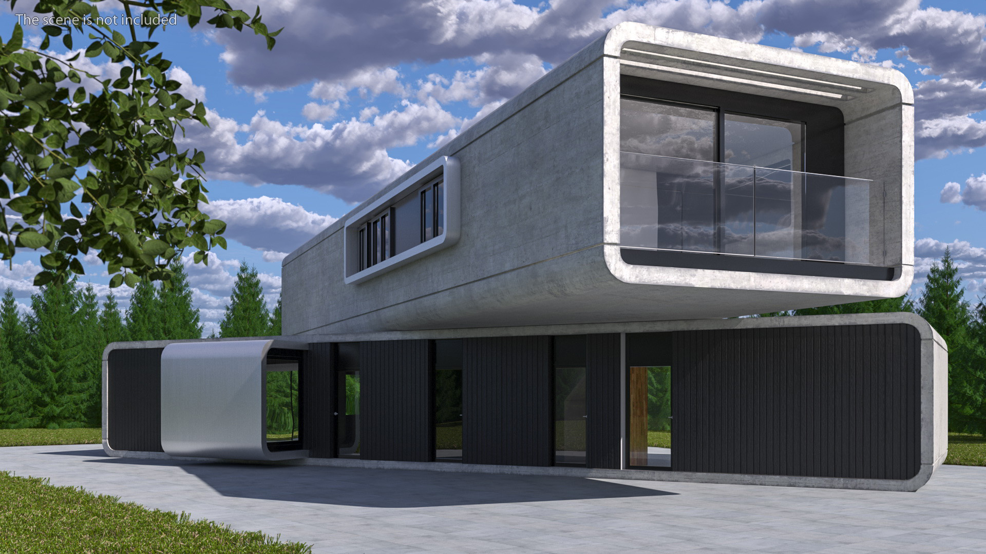 Concrete Modernist House 3D model