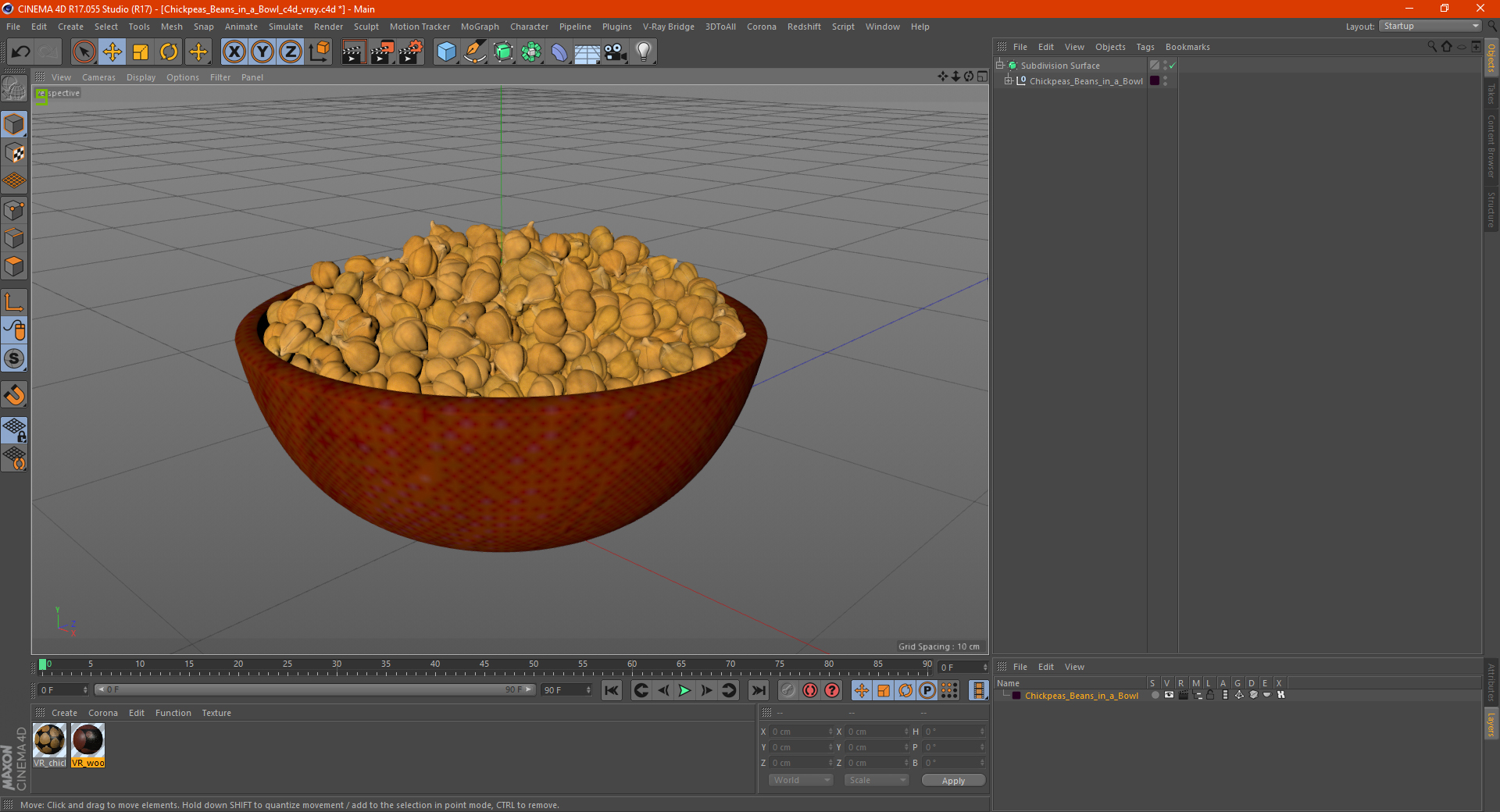 3D model Chickpeas Beans in a Bowl