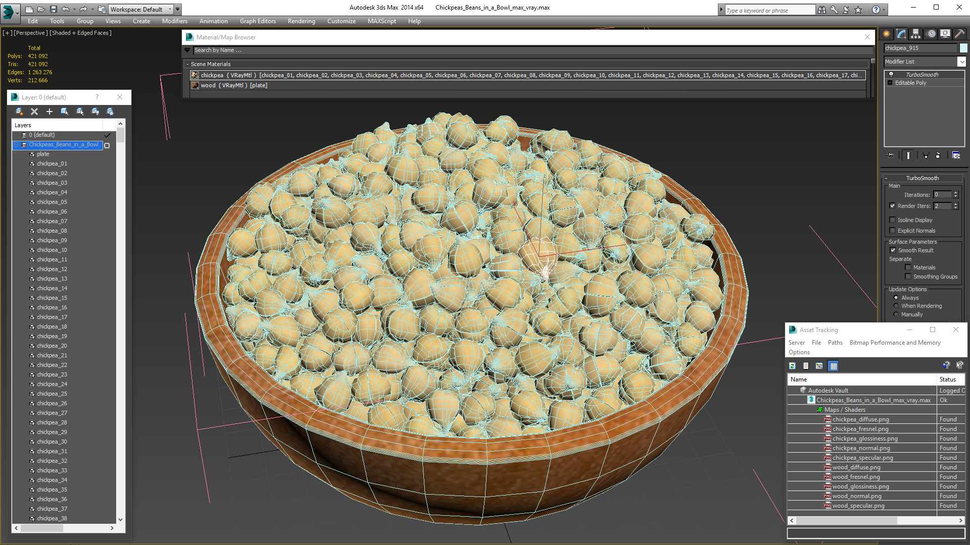 3D model Chickpeas Beans in a Bowl