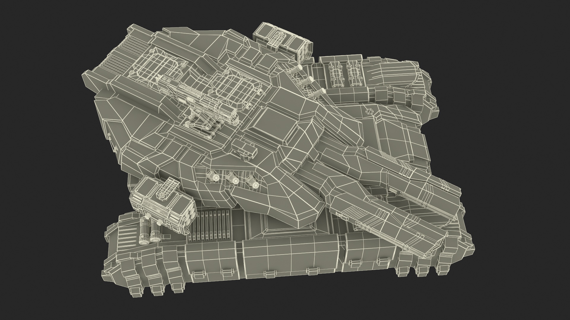 3D model Sci Fi Heavy Tank Green Rigged