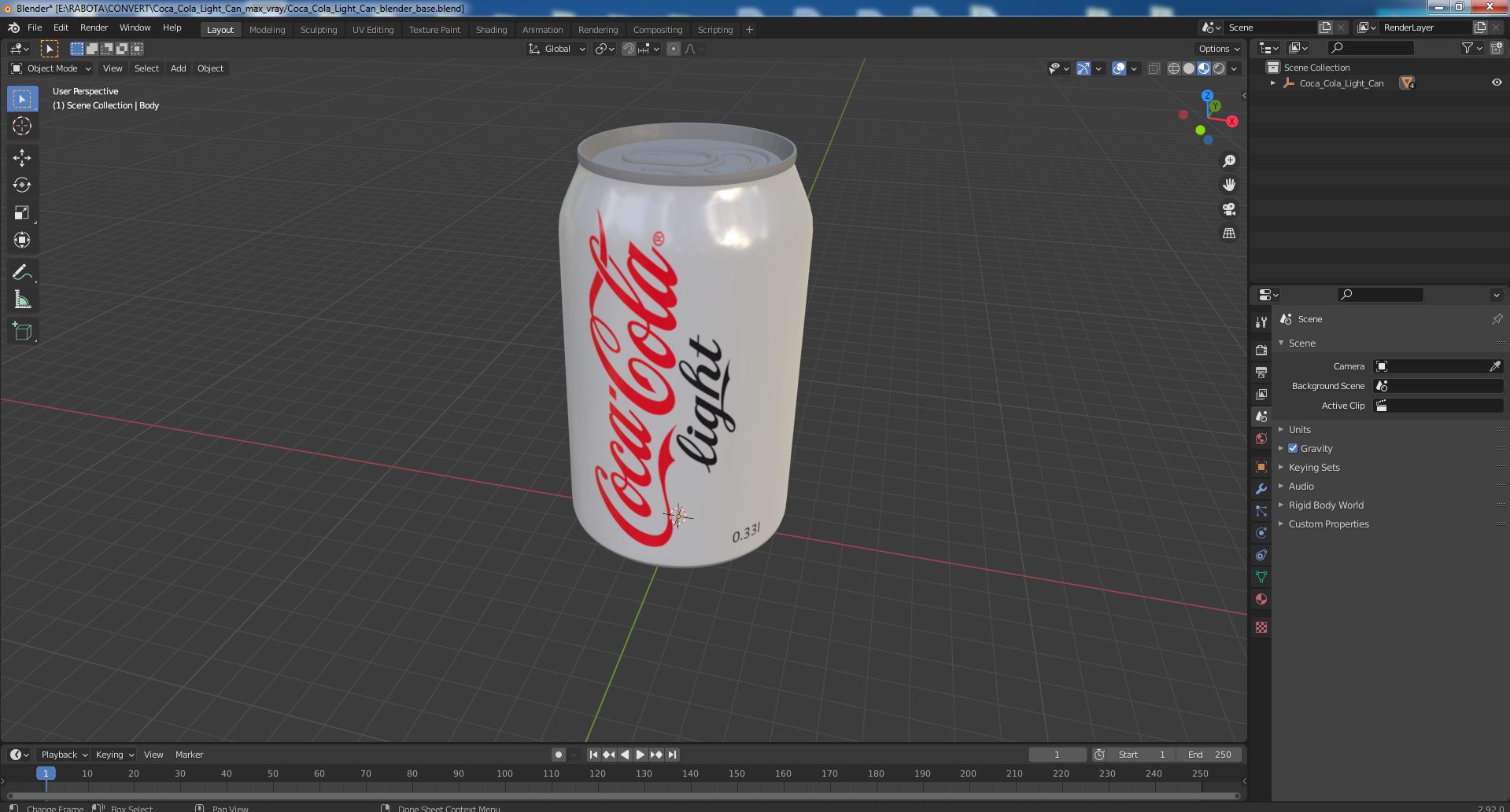 Coca Cola Light Can 3D model