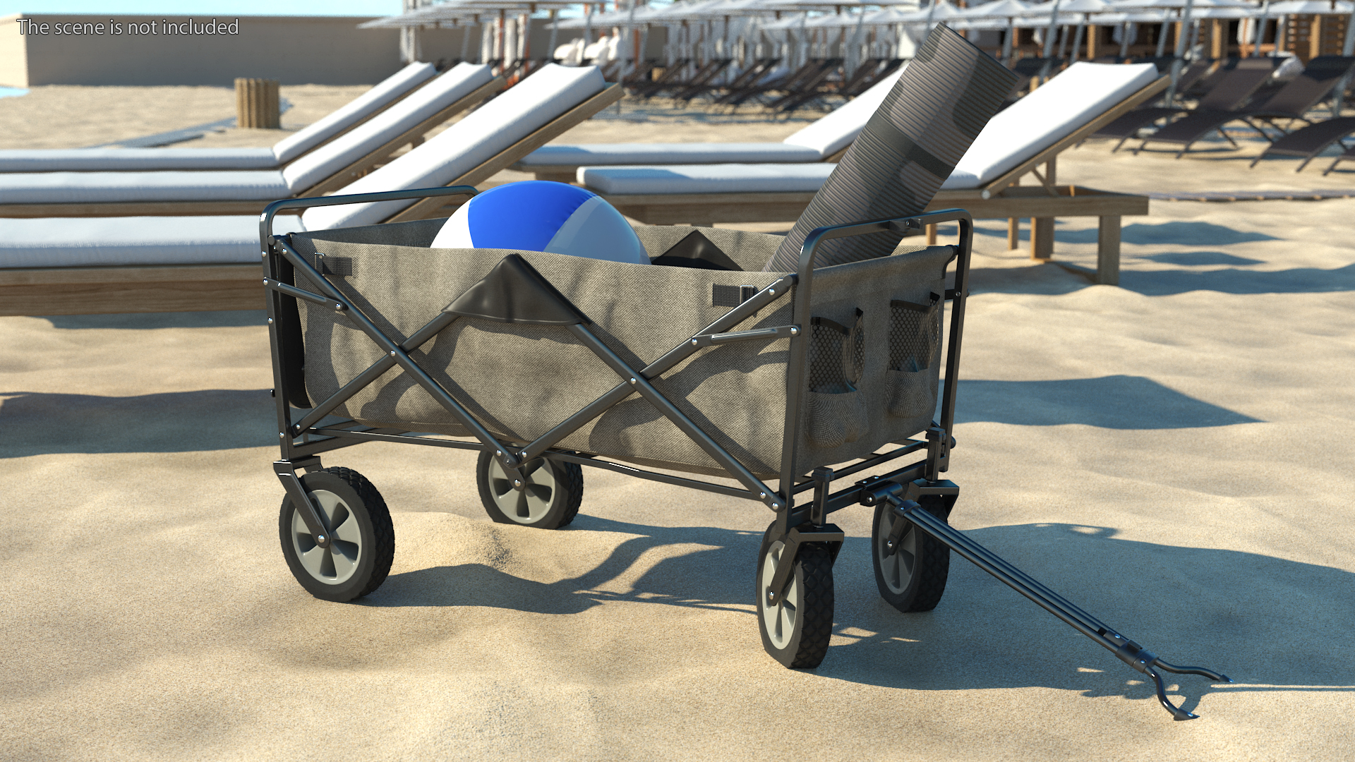 Grey Collapsible Wagon Rigged 3D model