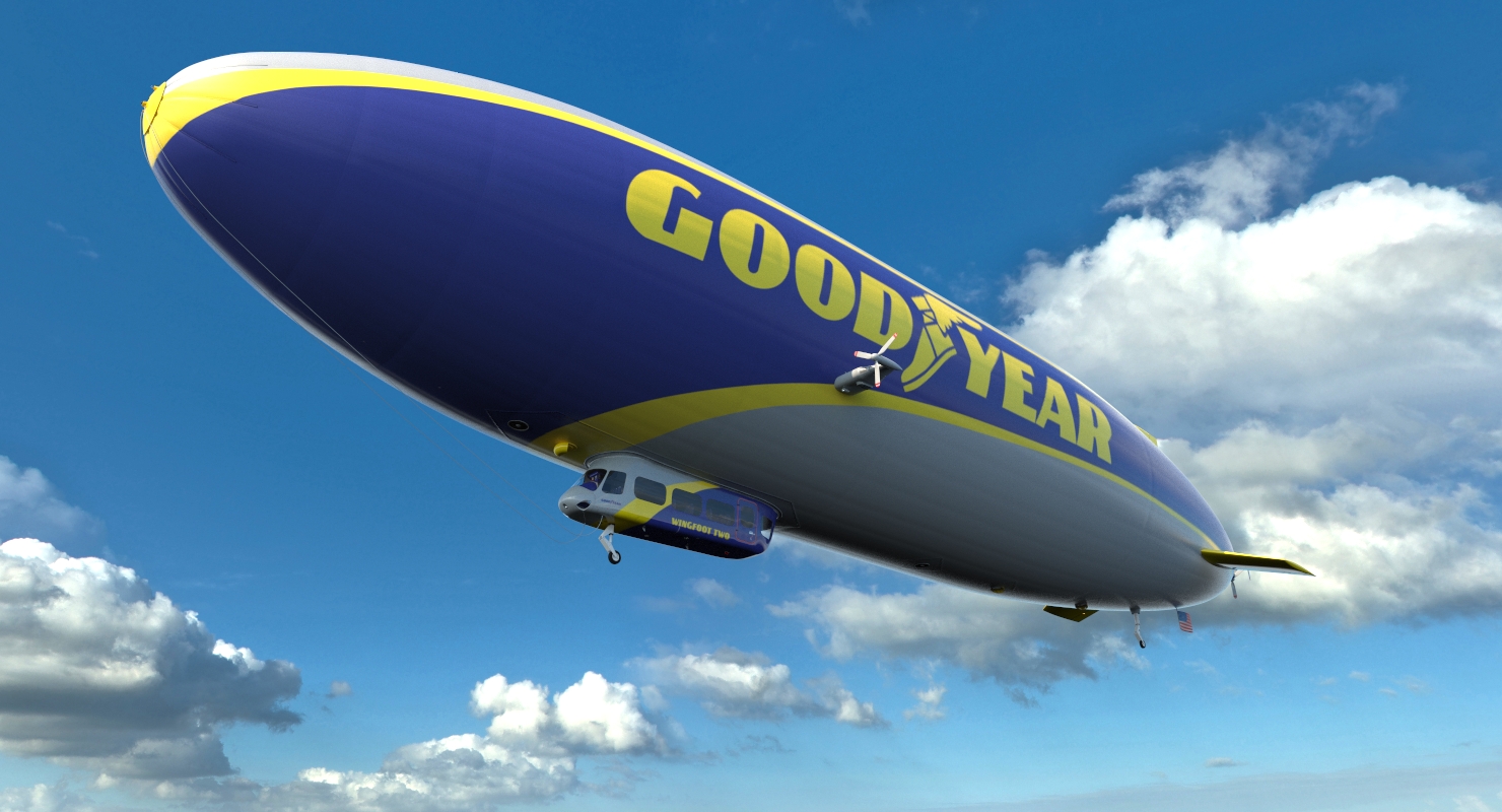 Goodyear Blimp Airship Rigged 3D model