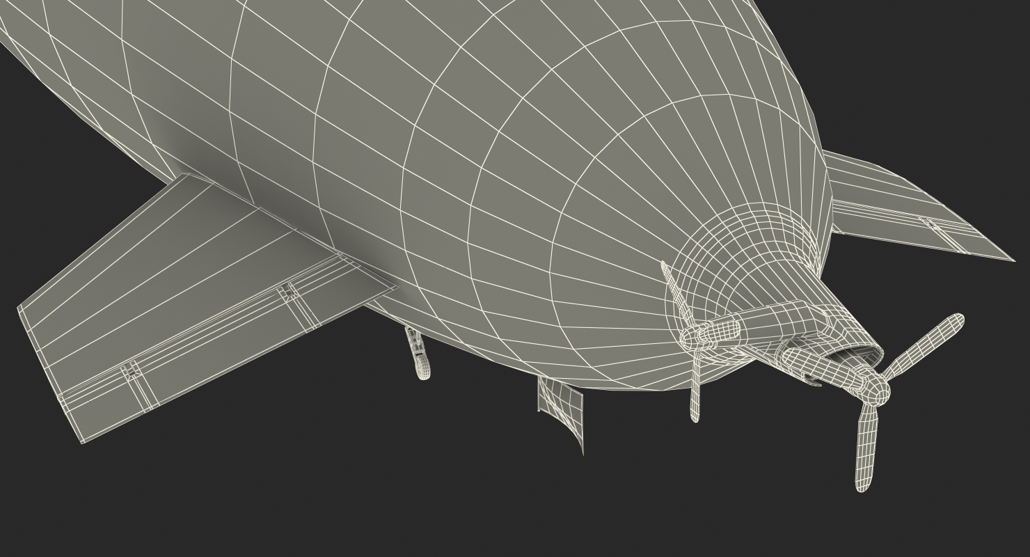 Goodyear Blimp Airship Rigged 3D model