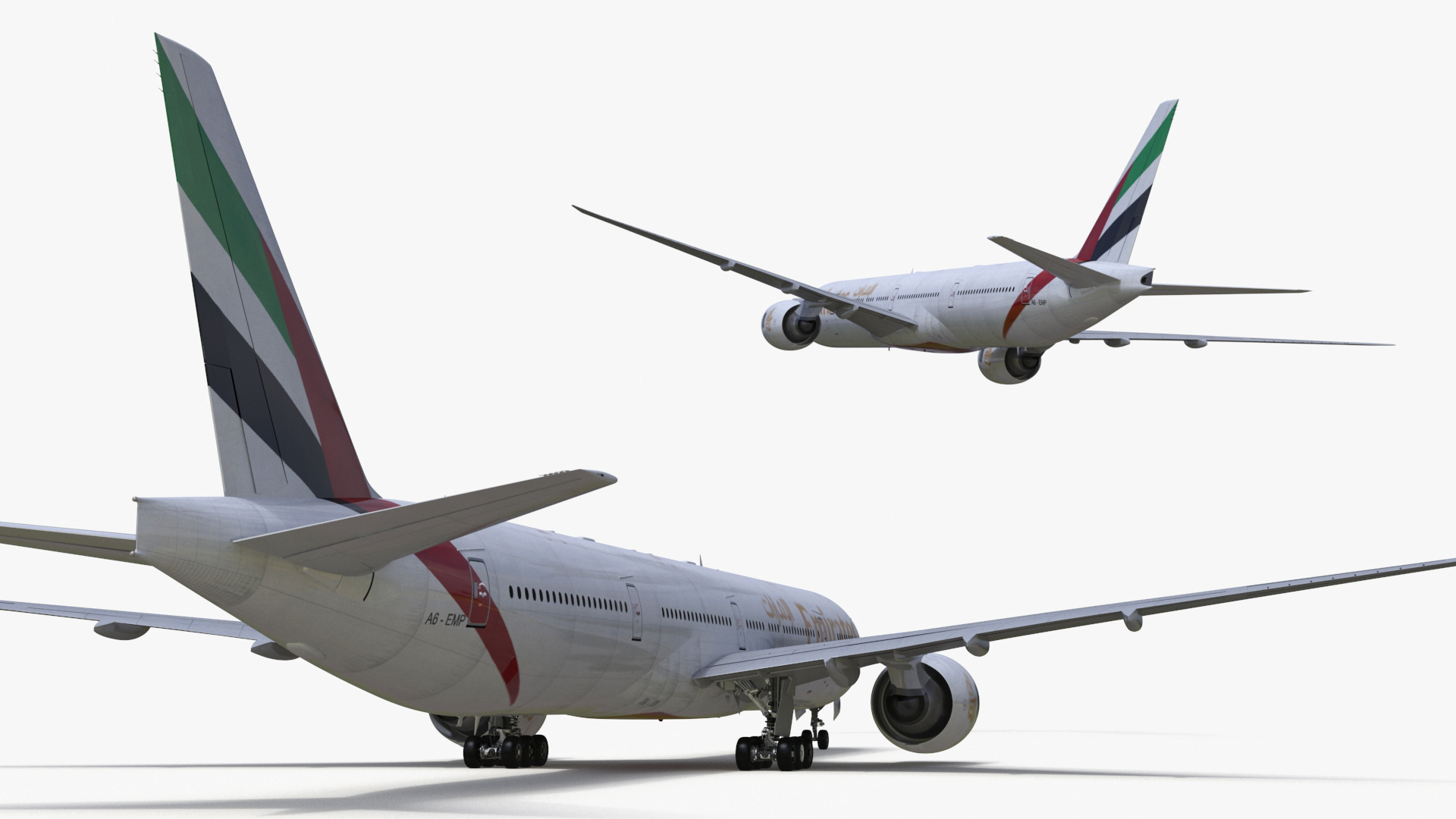 3D Emirates Boeing 777 Rigged