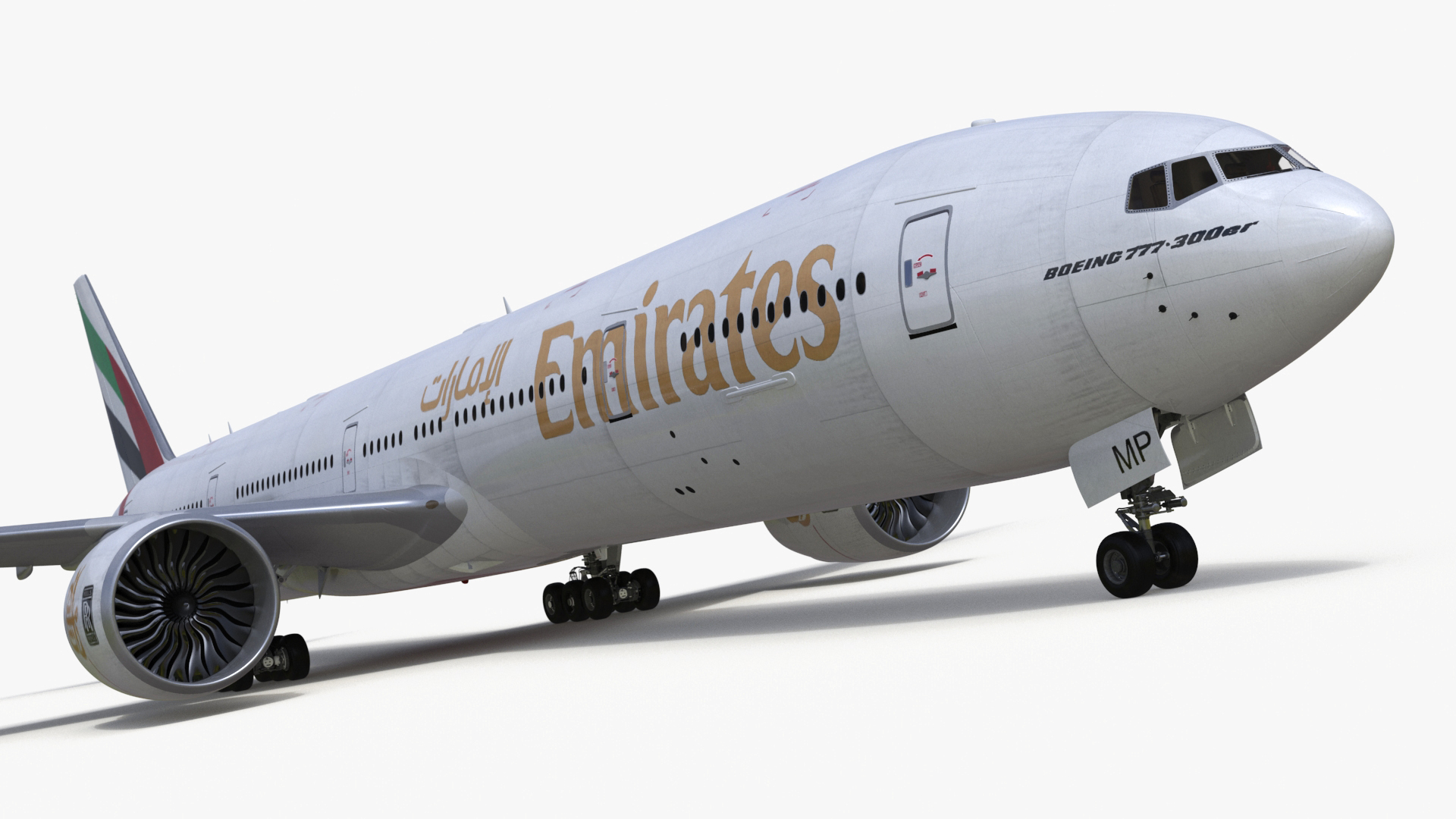 3D Emirates Boeing 777 Rigged