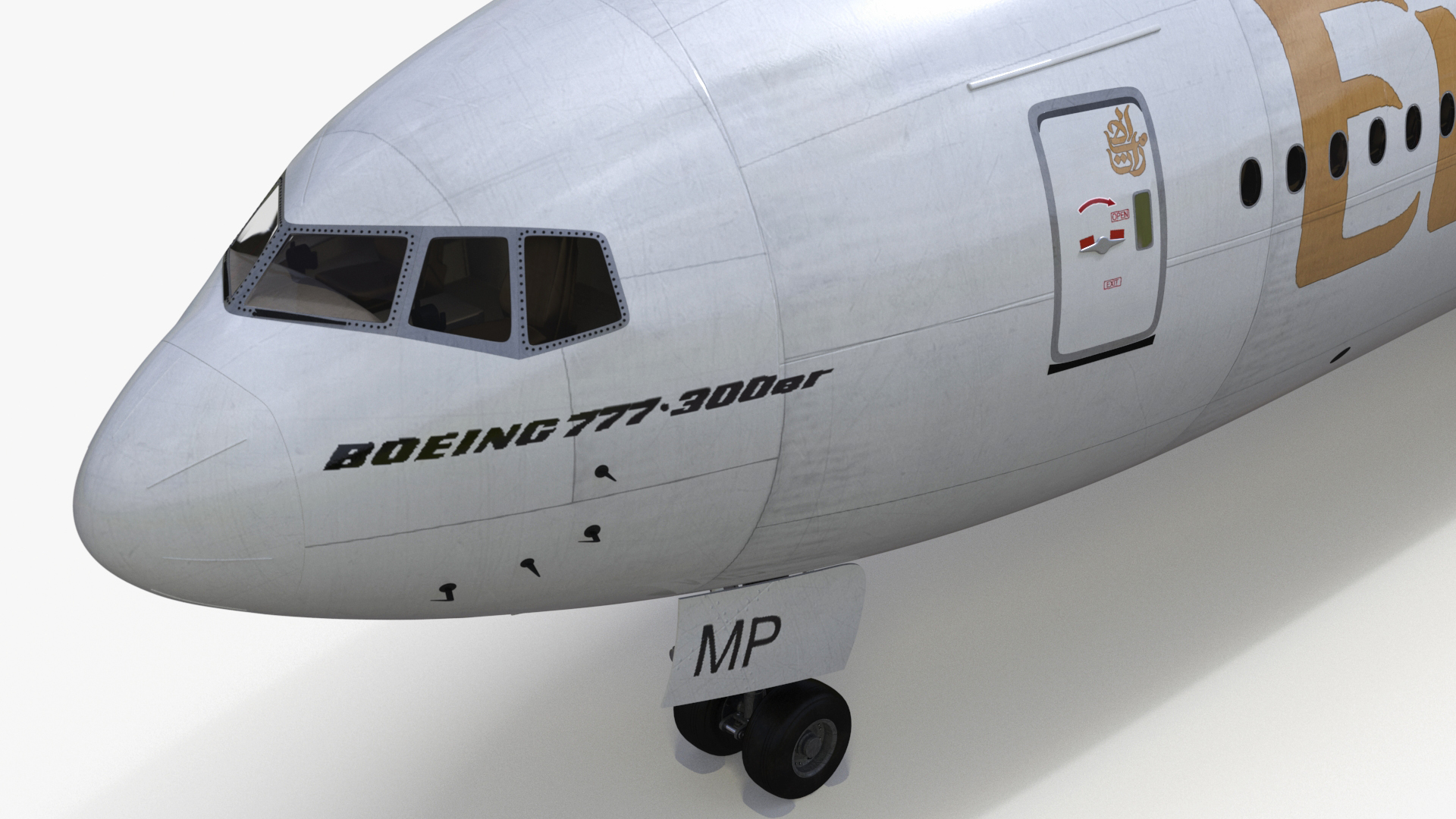 3D Emirates Boeing 777 Rigged