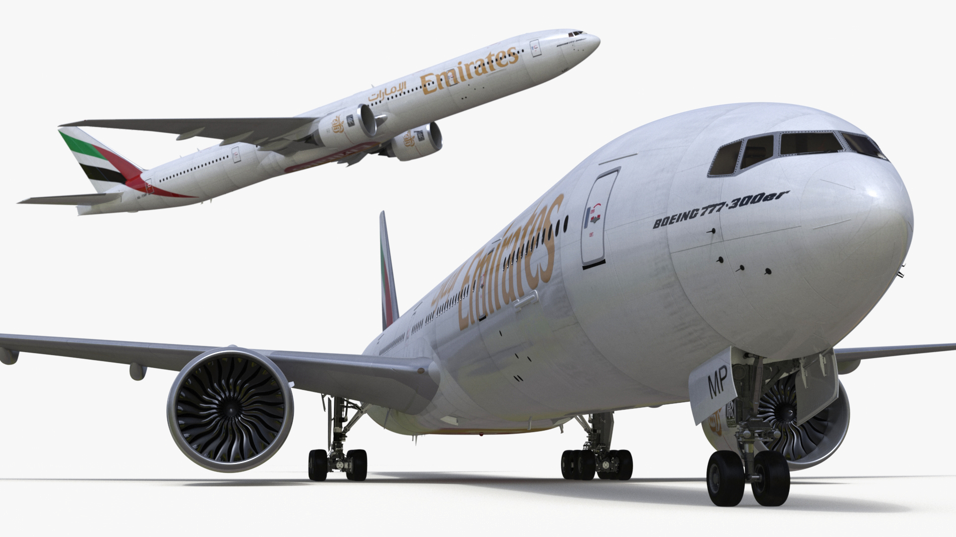 3D Emirates Boeing 777 Rigged