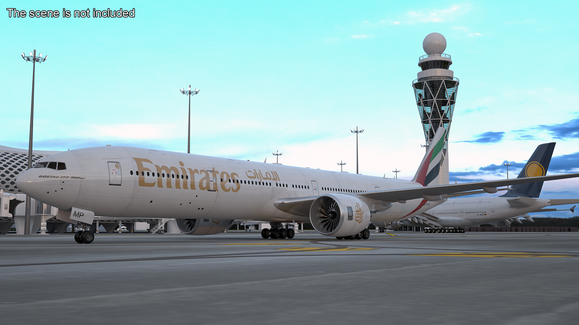 3D Emirates Boeing 777 Rigged