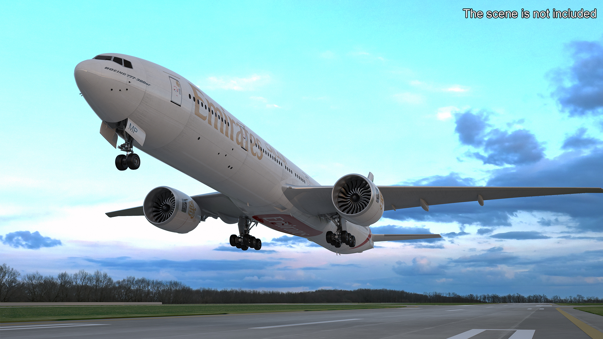 3D Emirates Boeing 777 Rigged