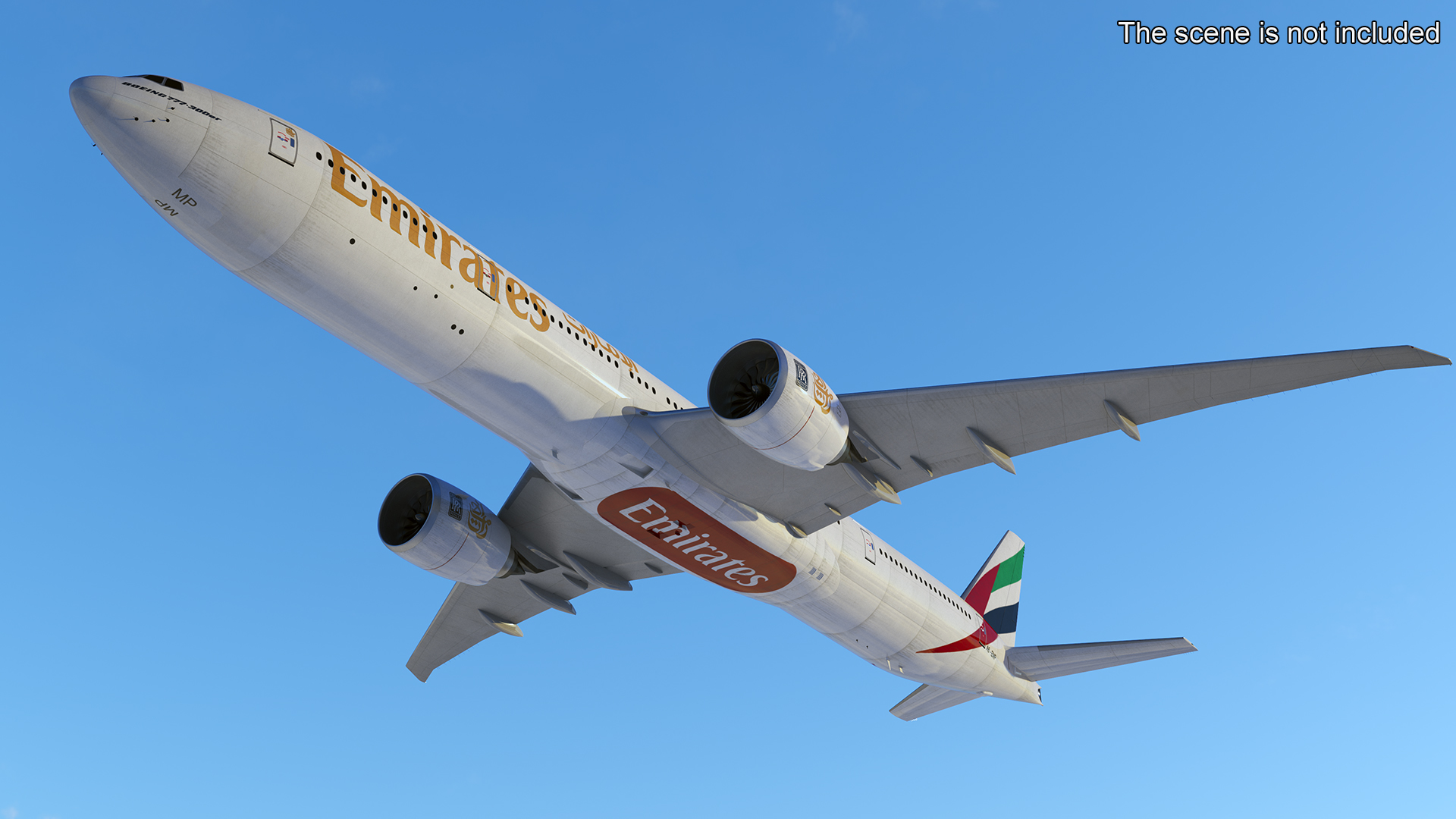 3D Emirates Boeing 777 Rigged