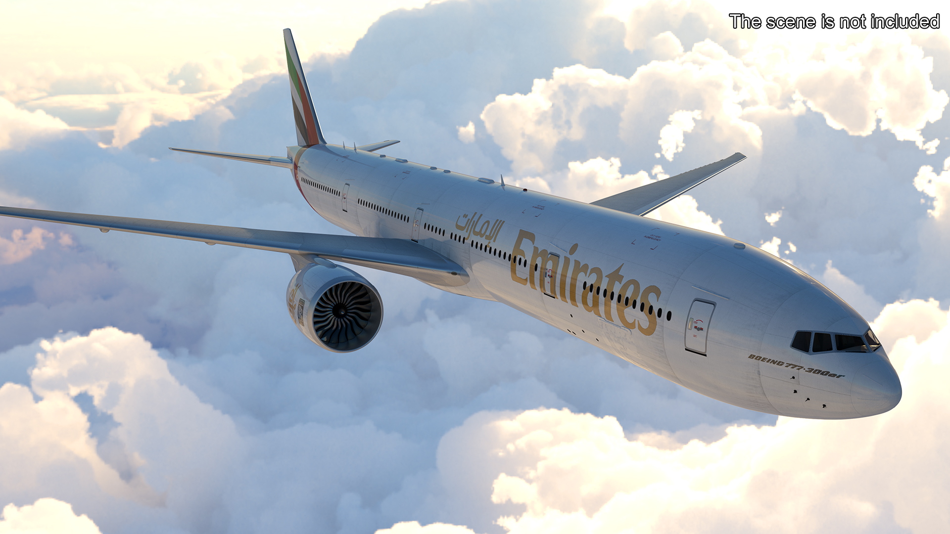 3D Emirates Boeing 777 Rigged