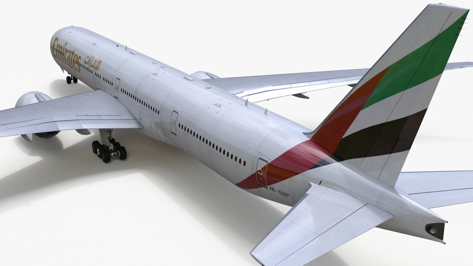 3D Emirates Boeing 777 Rigged