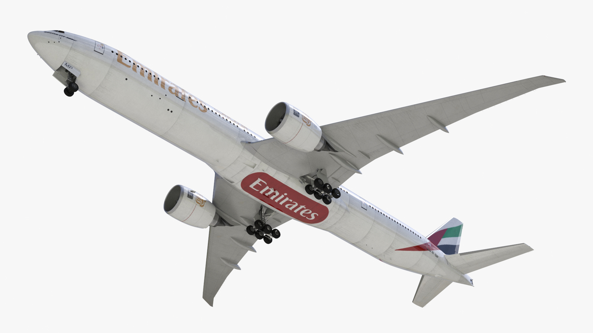 3D Emirates Boeing 777 Rigged