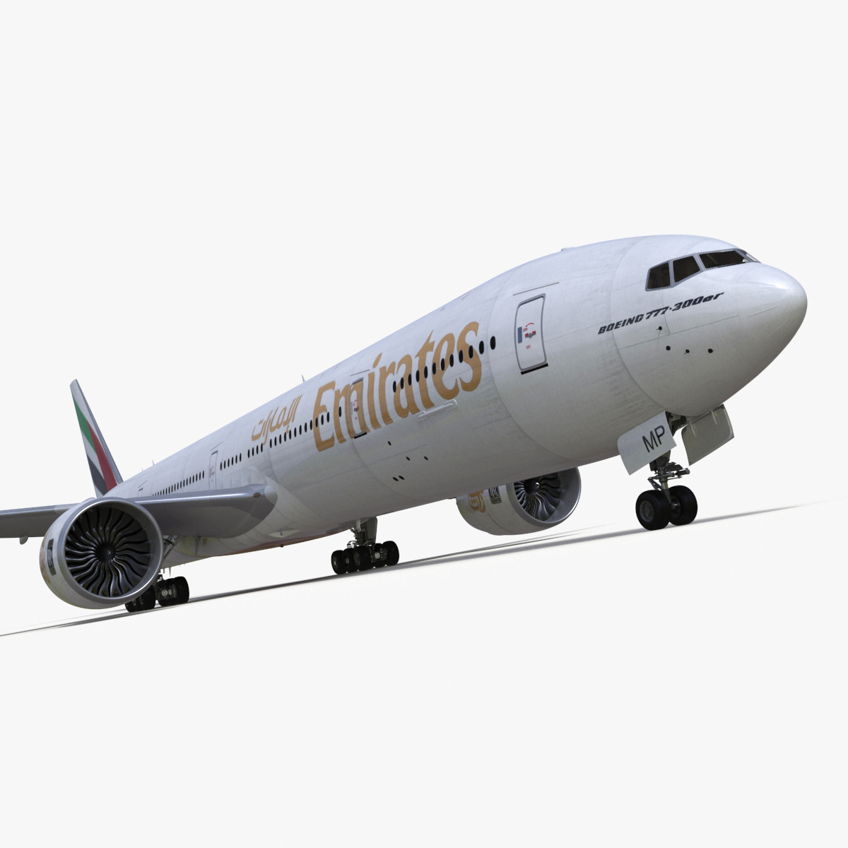 3D Emirates Boeing 777 Rigged