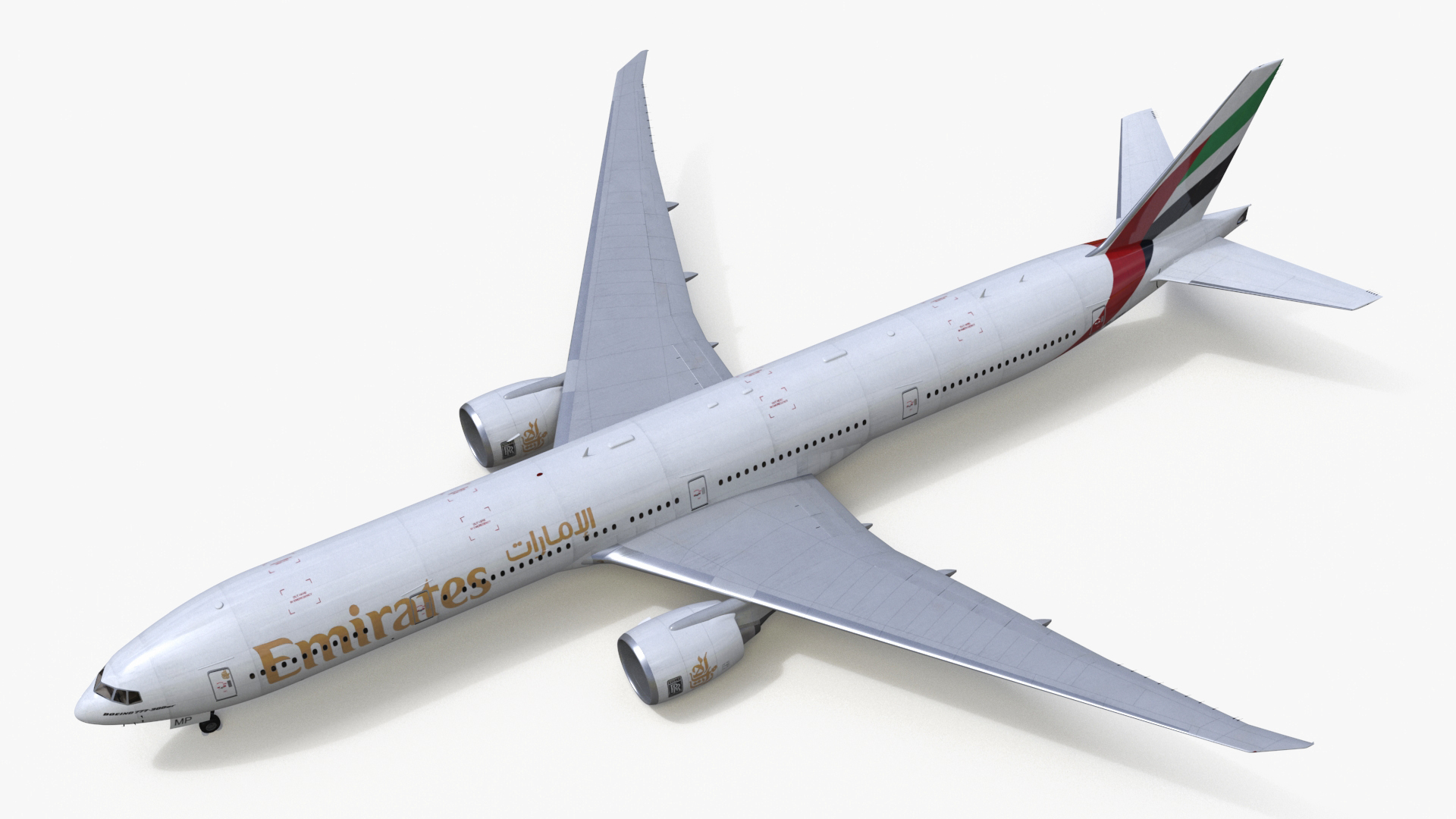 3D Emirates Boeing 777 Rigged