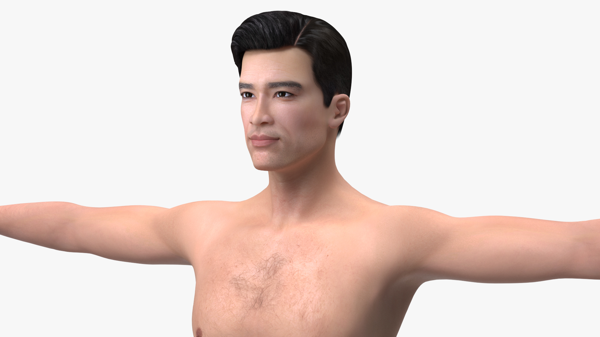 3D Asian Man Underwear T Pose