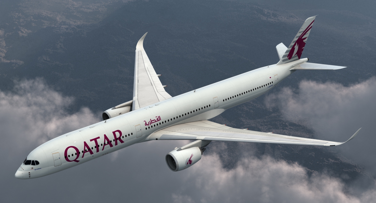 Airbus A350 1000 Qatar 3D