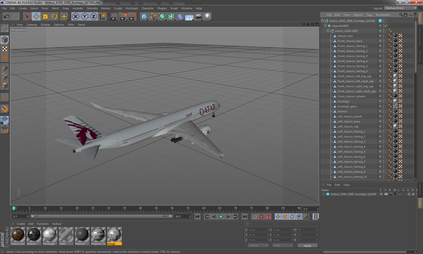 Airbus A350 1000 Qatar 3D