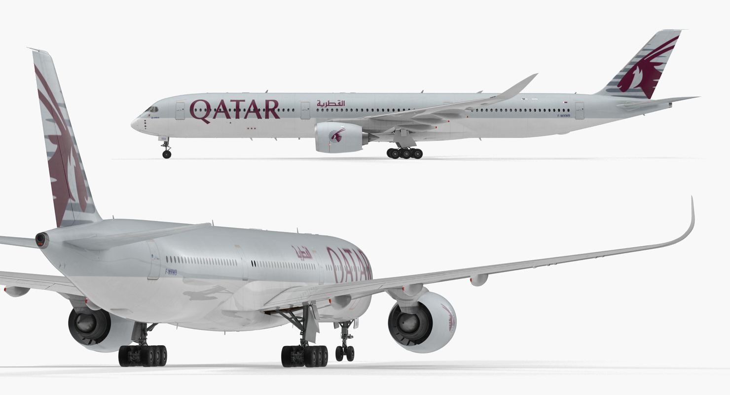 Airbus A350 1000 Qatar 3D