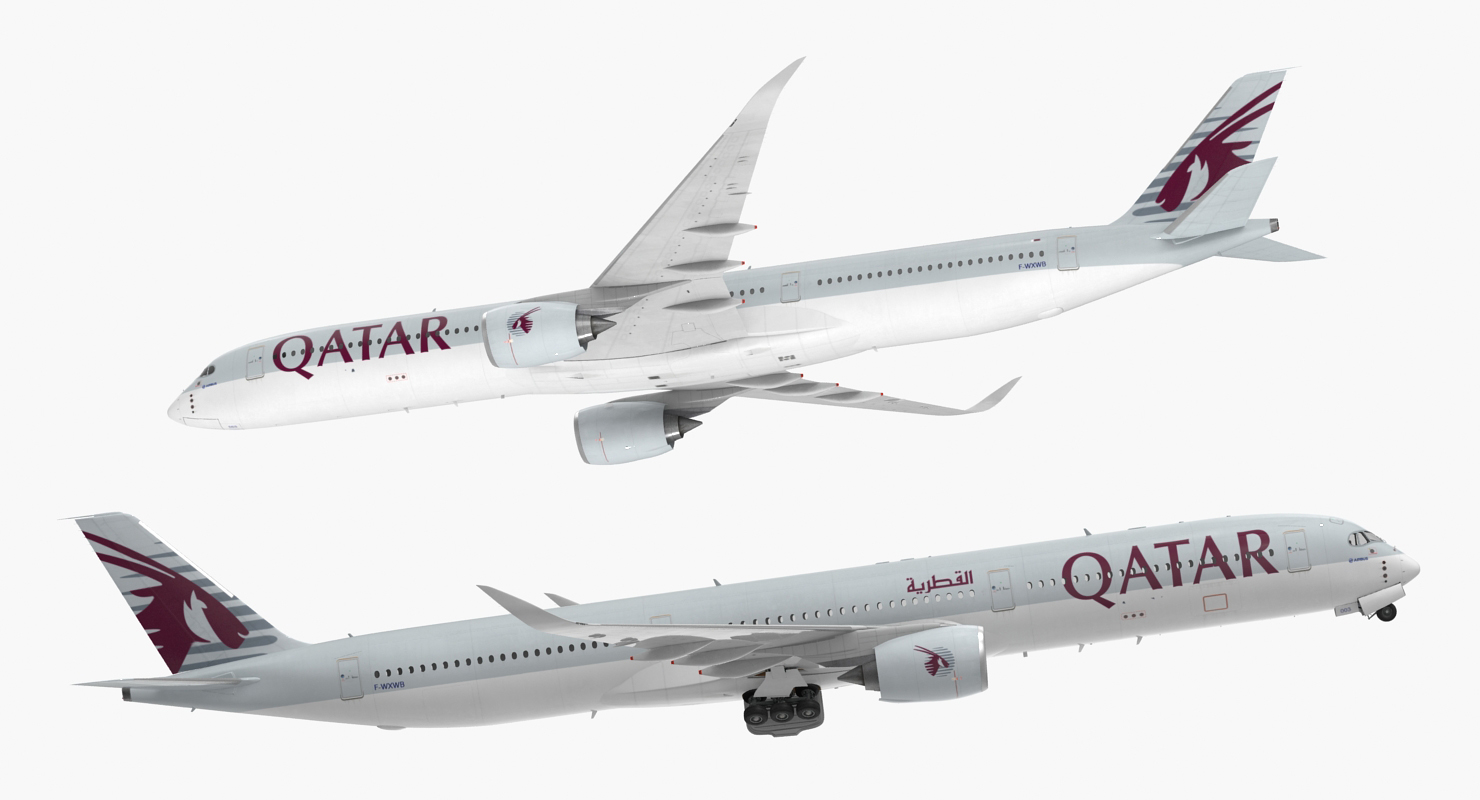 Airbus A350 1000 Qatar 3D