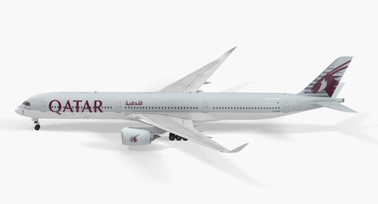 Airbus A350 1000 Qatar 3D