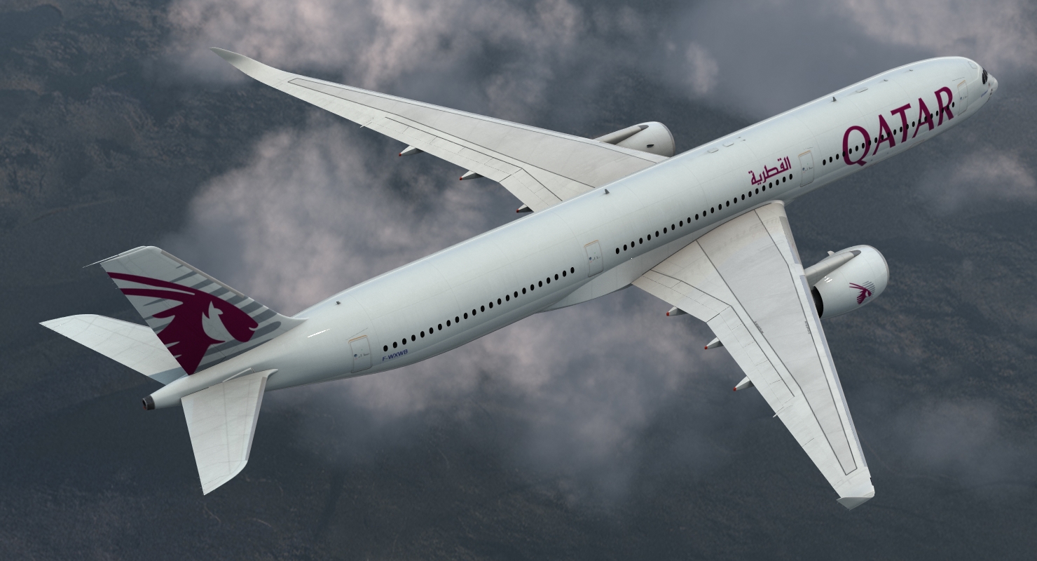 Airbus A350 1000 Qatar 3D