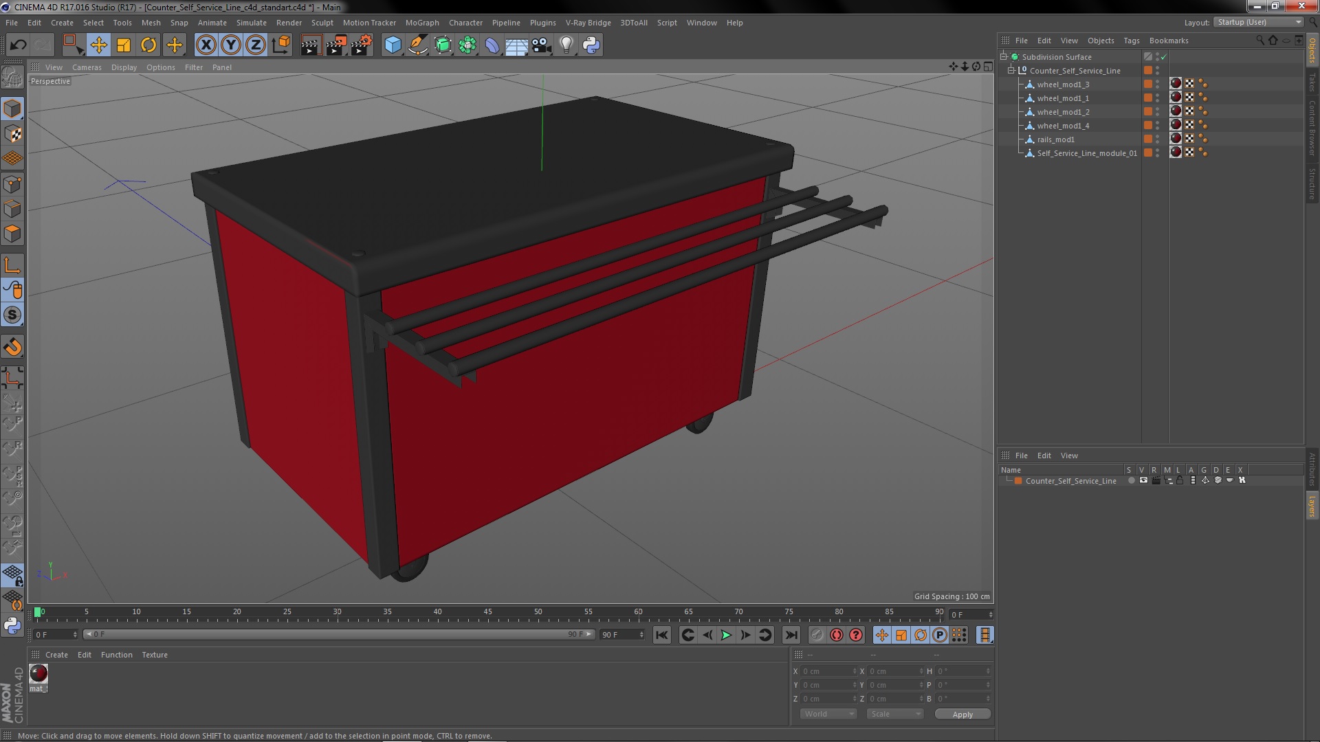 3D model Counter Self Service Line