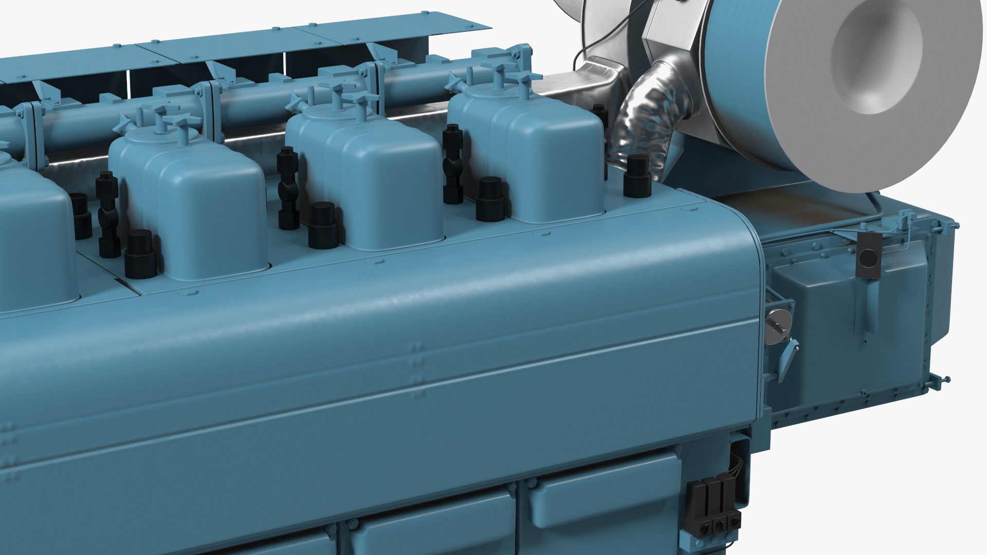 3D Marine Engine Blue model