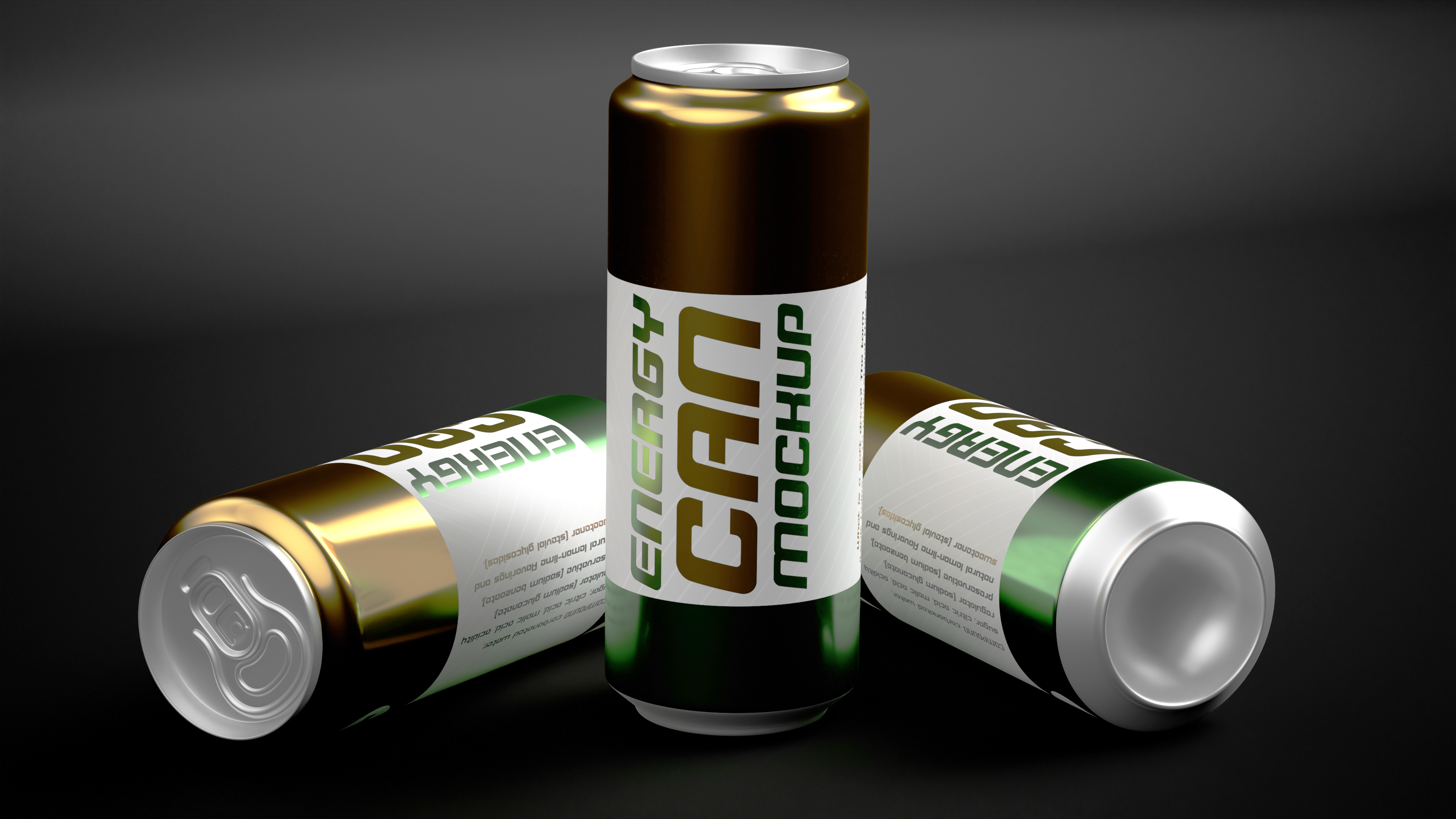 3D Energy Can Mockup 330ml Slim model