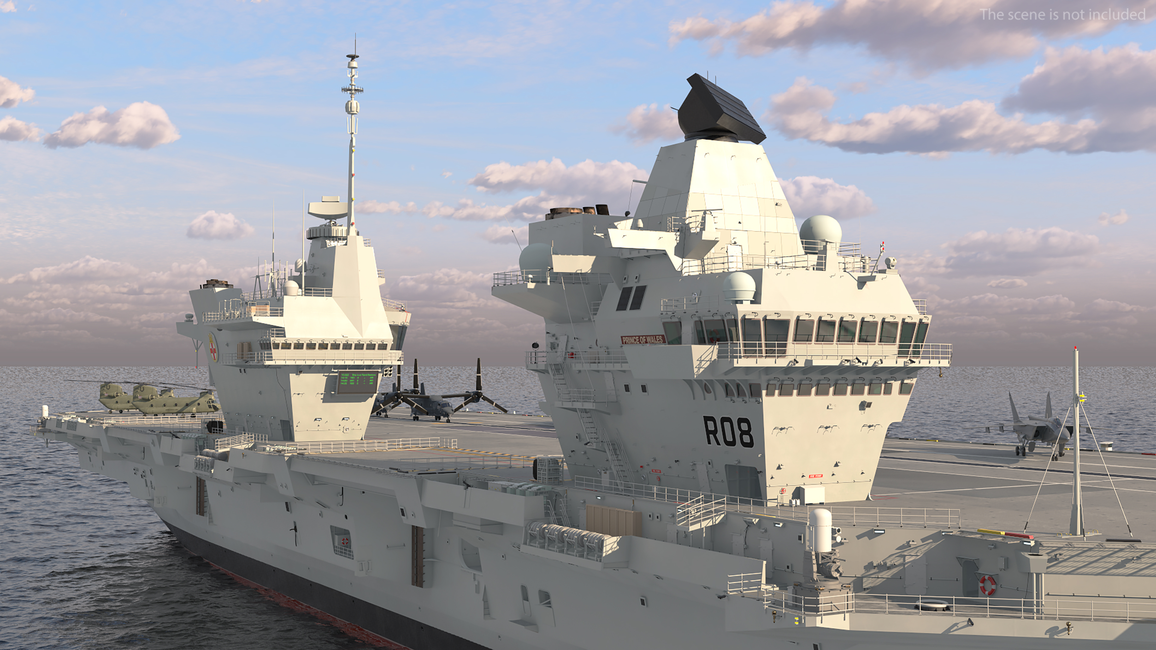 3D HMS Prince of Wales with Military Equipment model