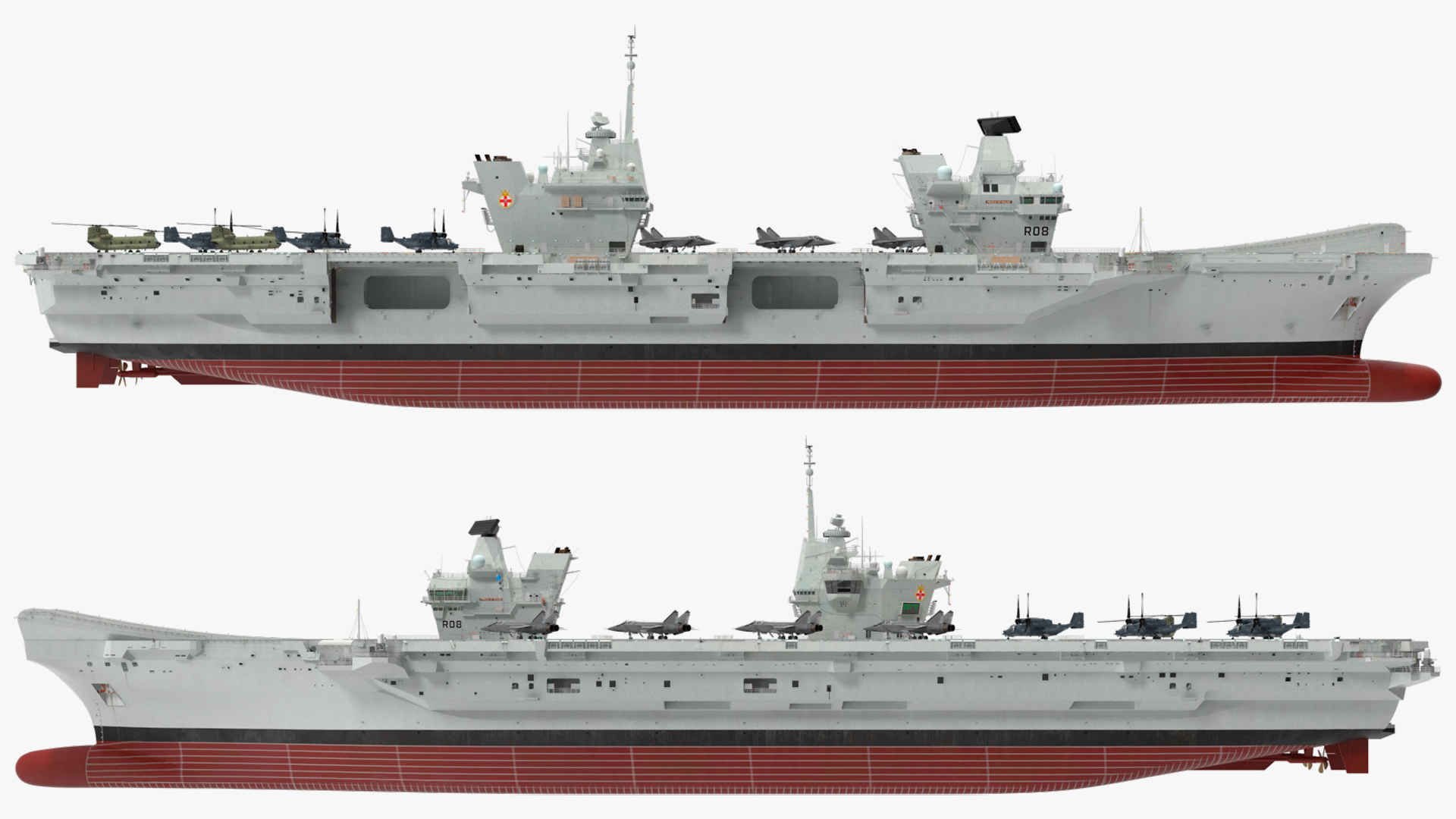 3D HMS Prince of Wales with Military Equipment model