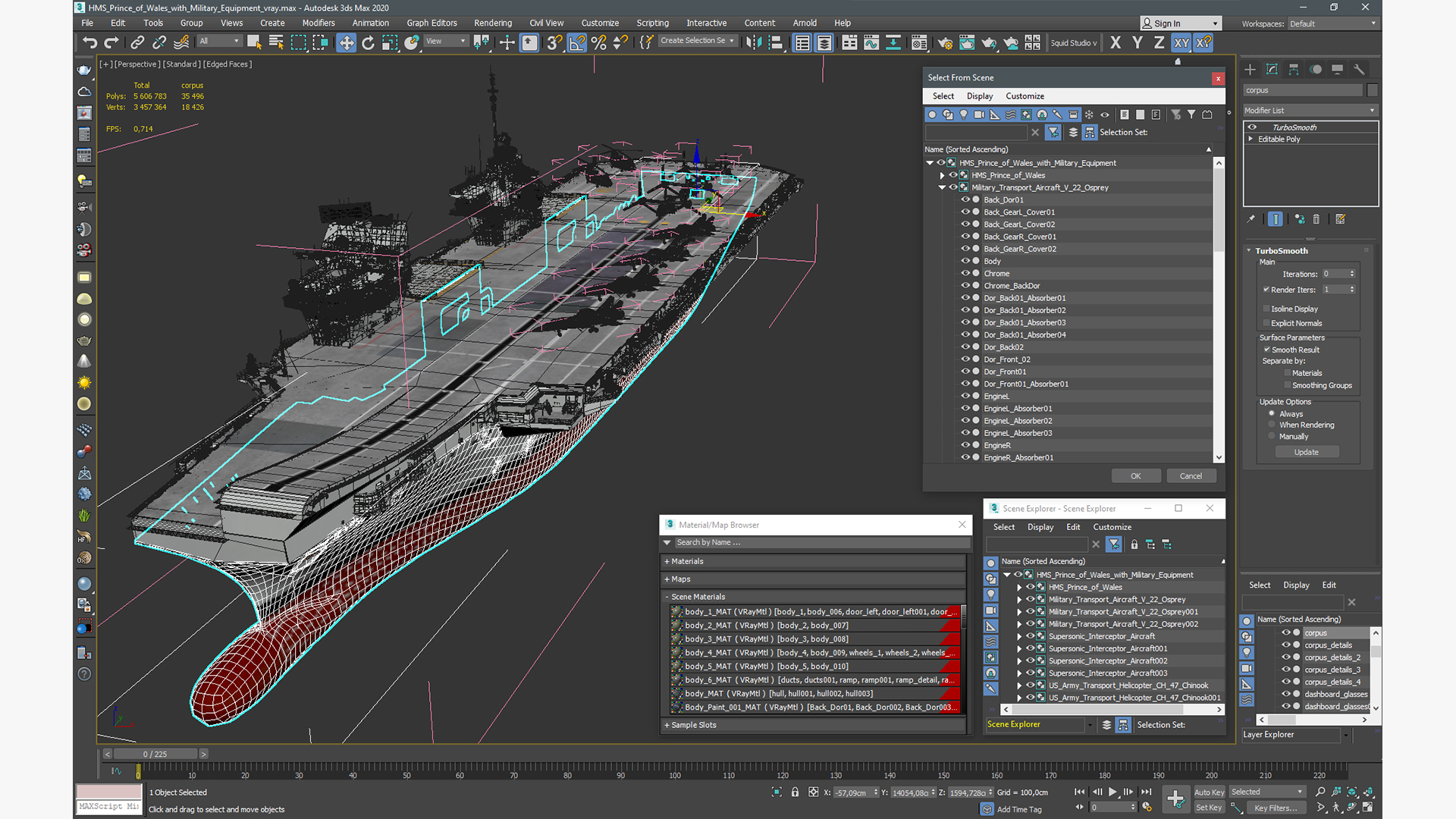 3D HMS Prince of Wales with Military Equipment model