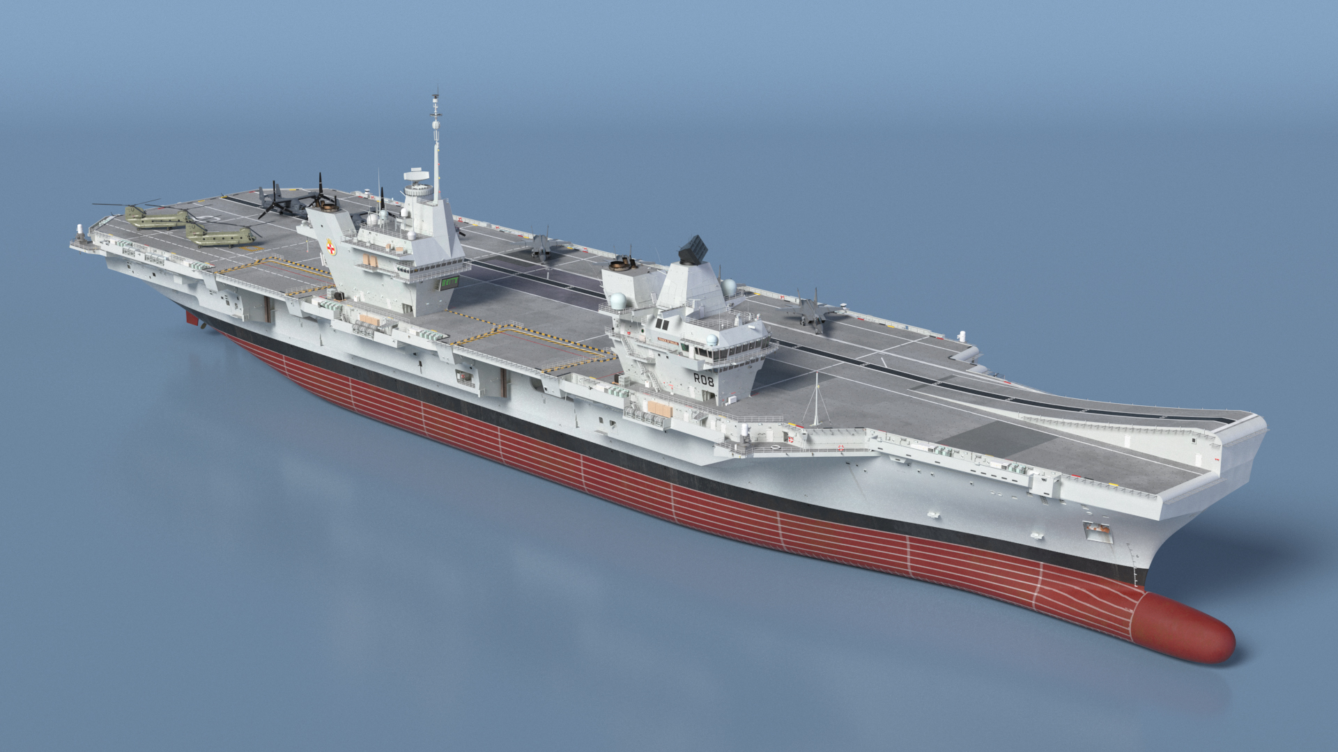 3D HMS Prince of Wales with Military Equipment model