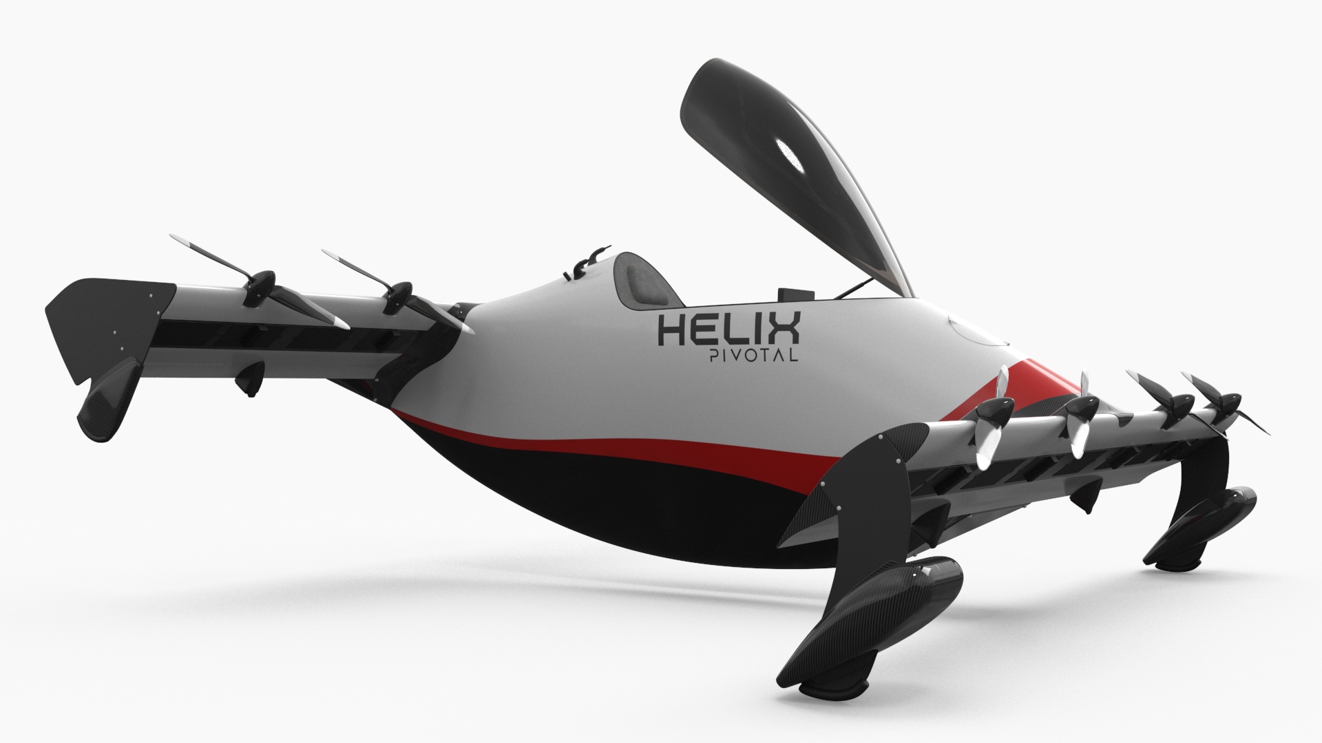 Helix Pivotal Electric VTOL Aircraft Rigged for Cinema 4D 3D