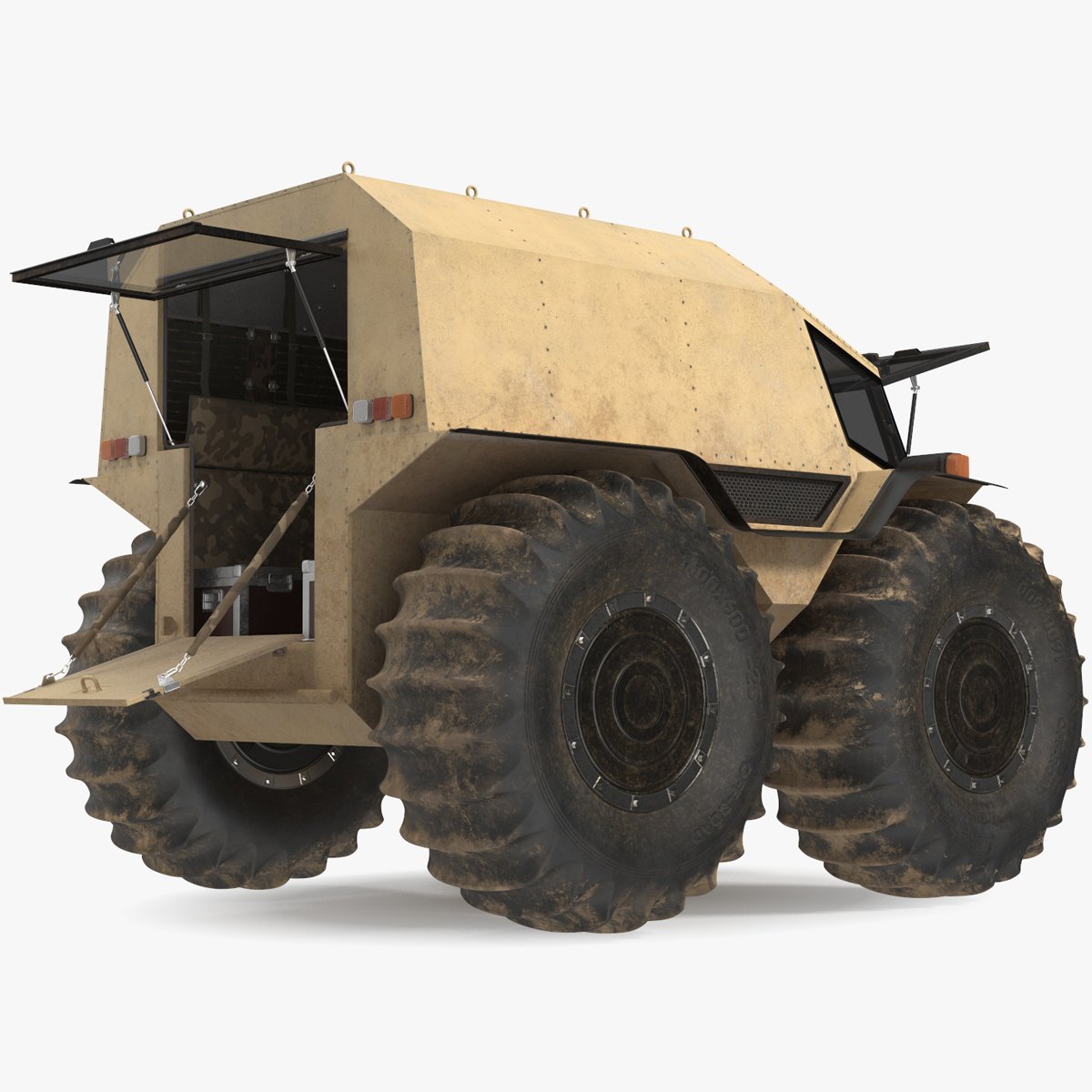 Dirt Off Road Sherp ATV Rigged for Maya 3D model