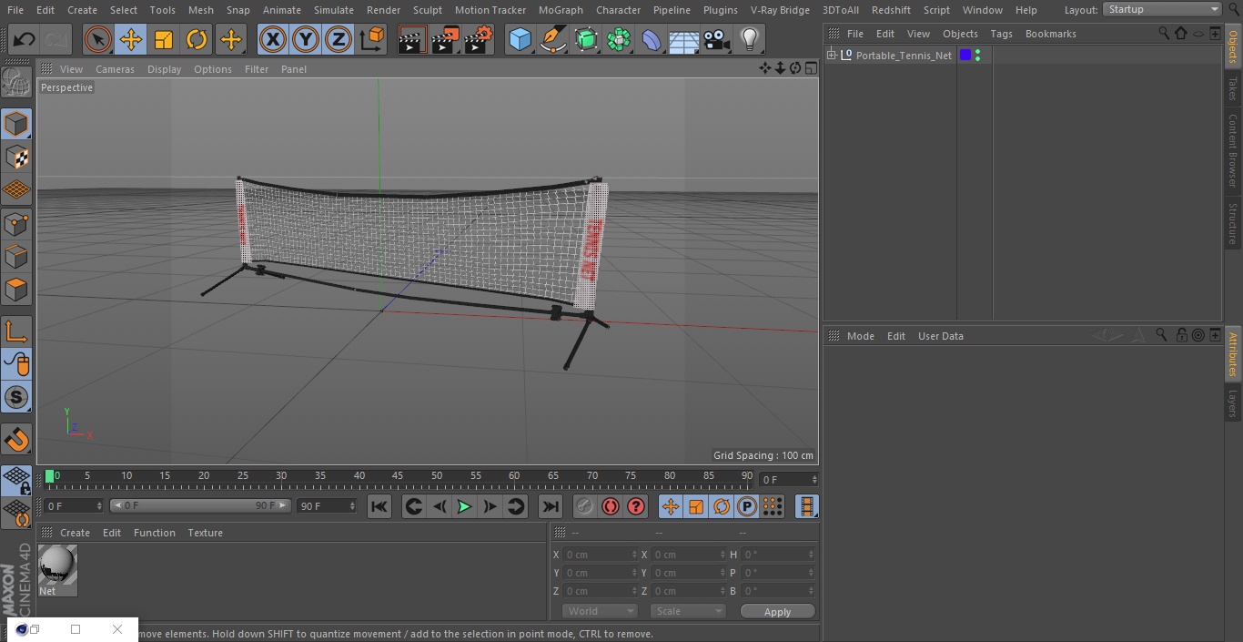 Portable Tennis Net 3D model