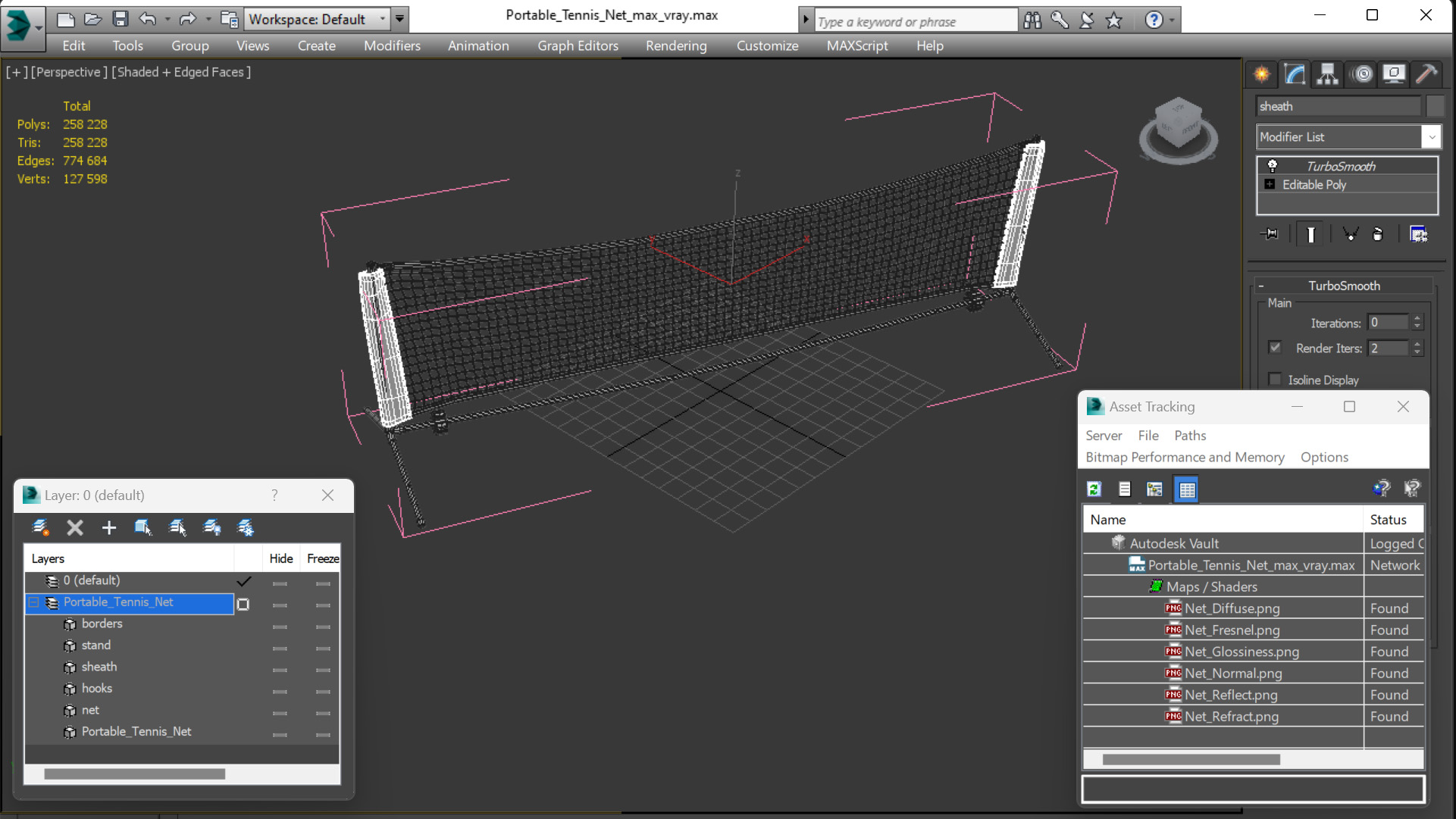 Portable Tennis Net 3D model